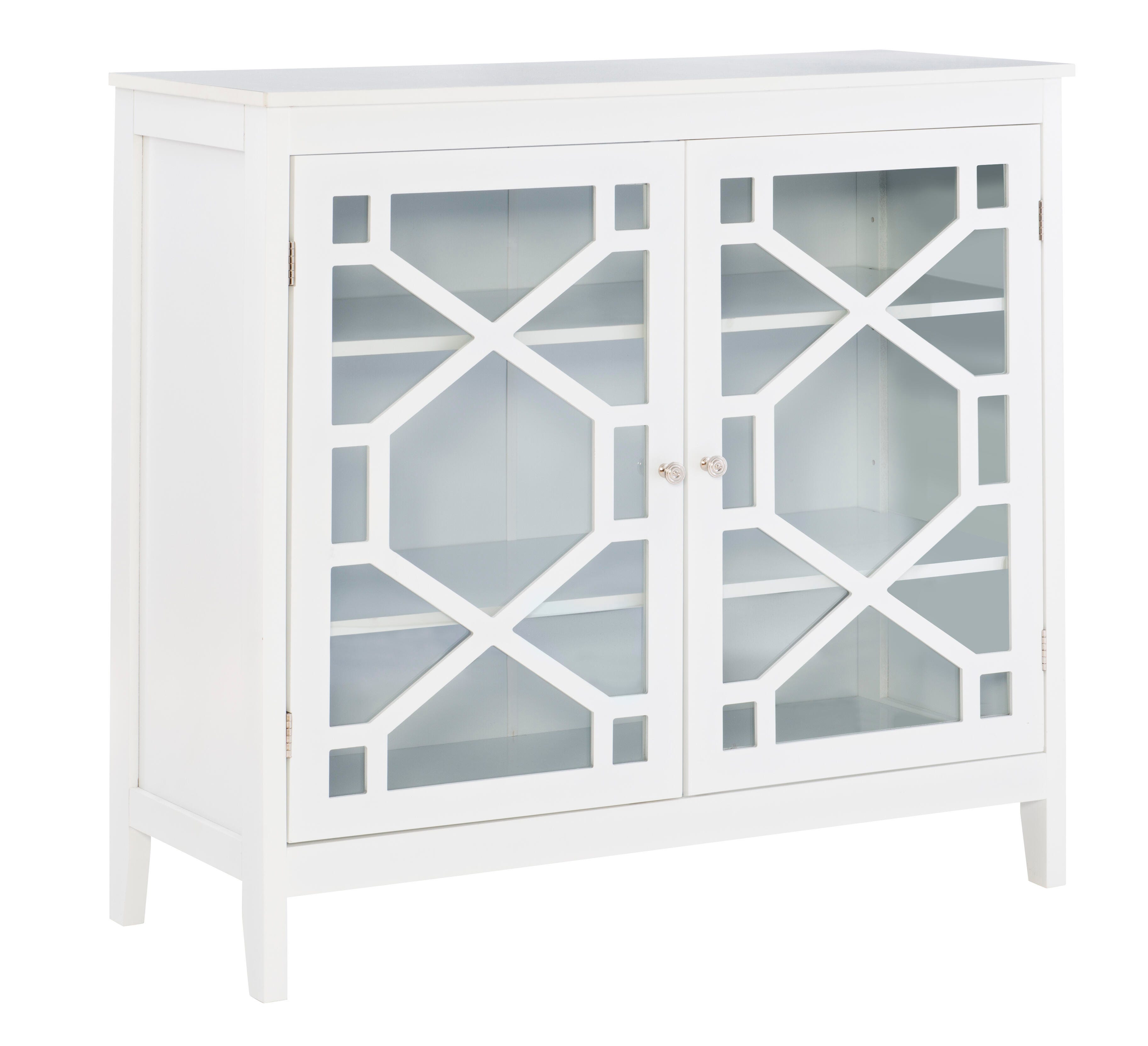 Linon Kedrick Large Cabinet, White, large
