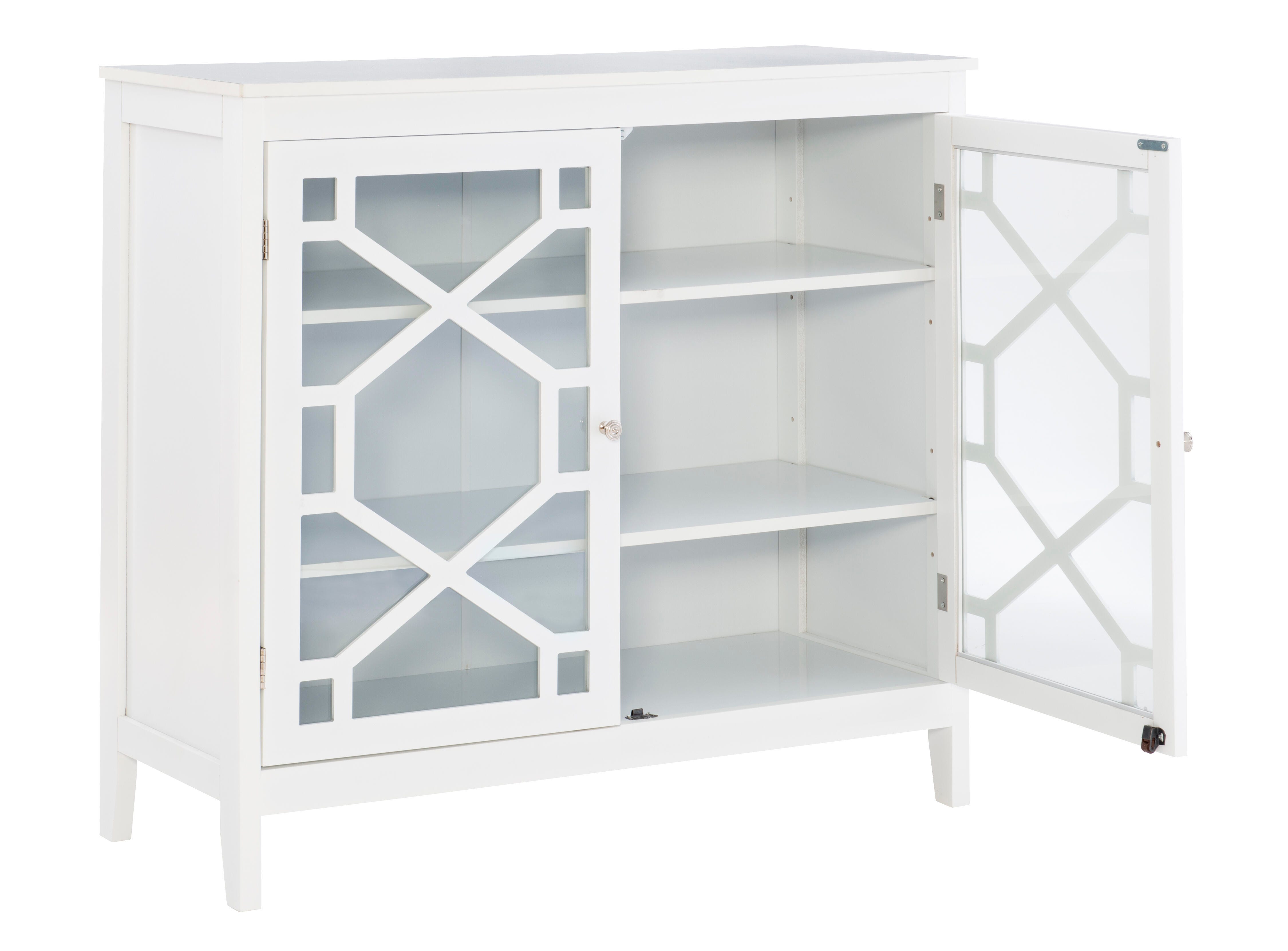 Linon Kedrick Large Cabinet, White, large