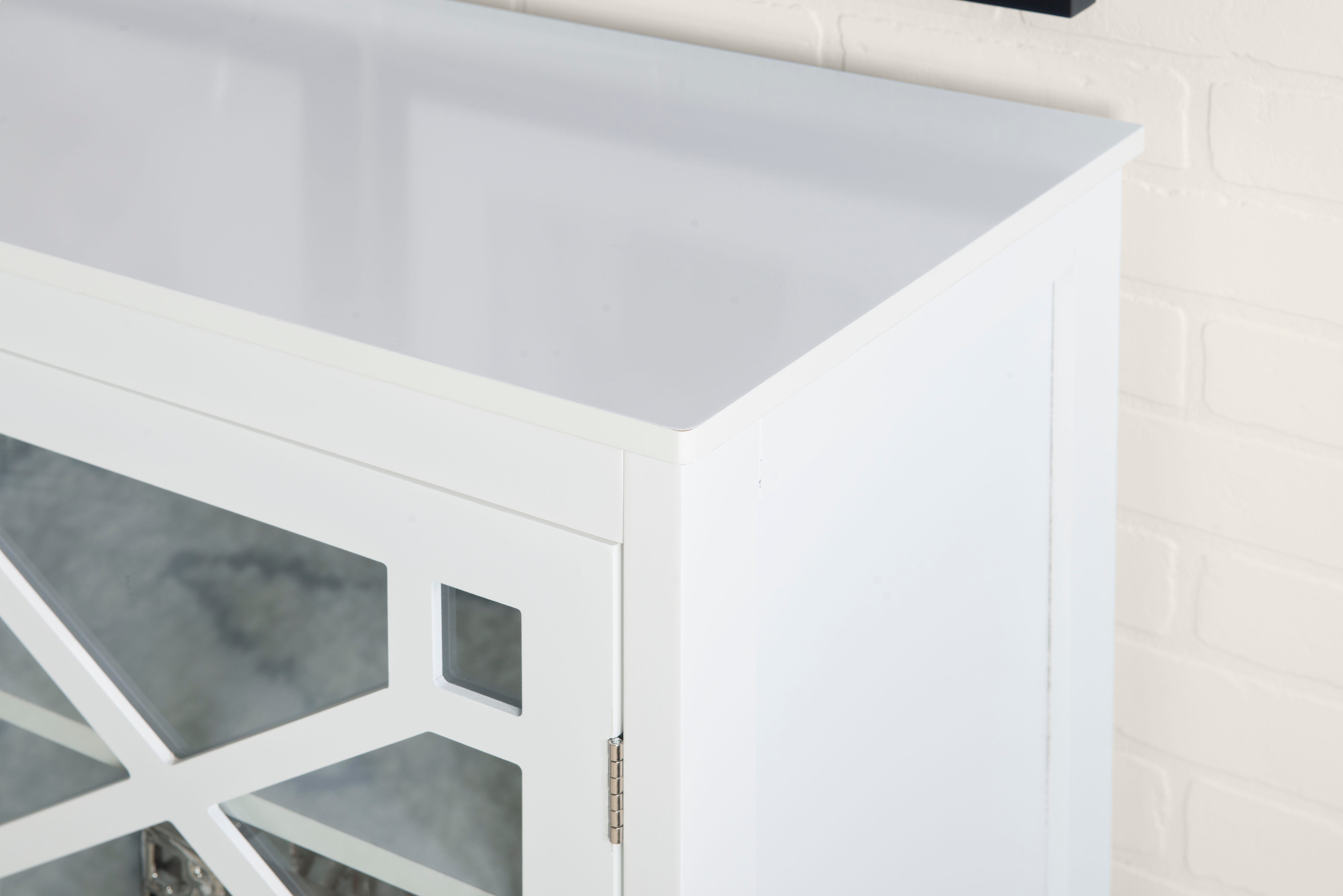 Linon Kedrick Large Cabinet, White, large