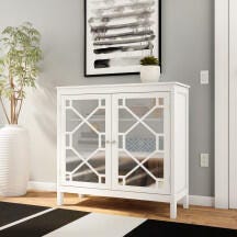 Linon Kedrick Large Cabinet, White, large