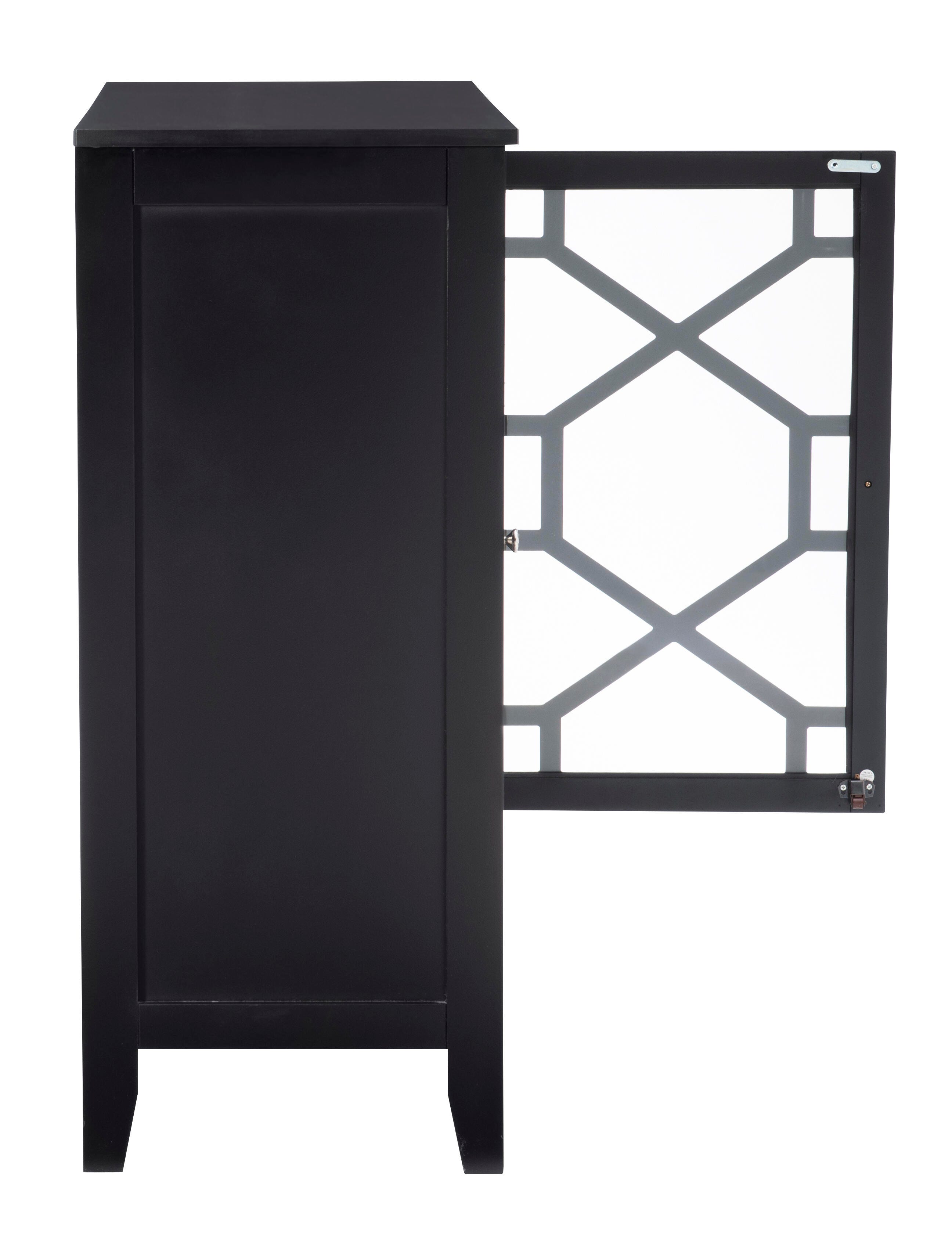 Linon Kedrick Large Cabinet, Black, large