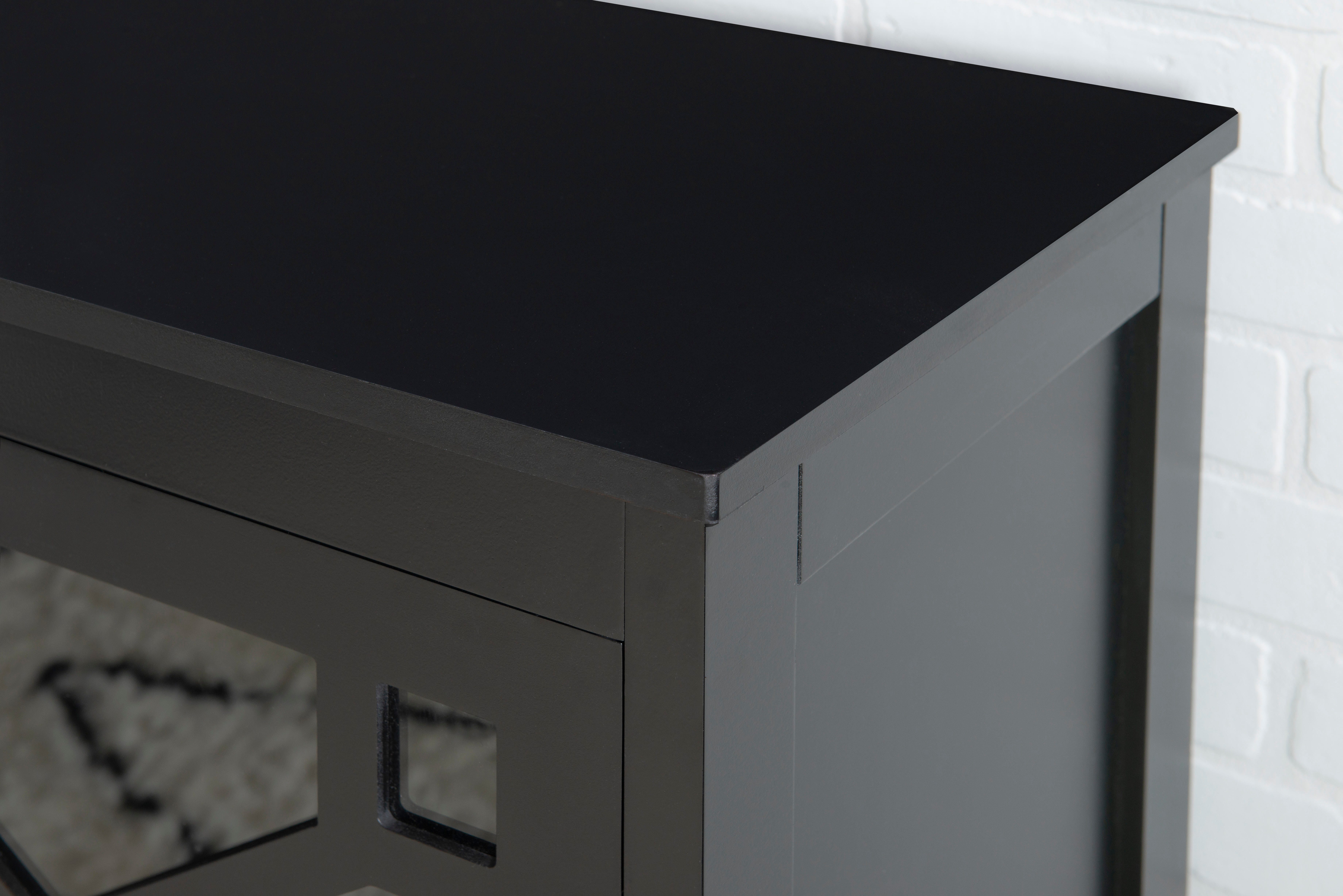 Linon Kedrick Large Cabinet, Black, large