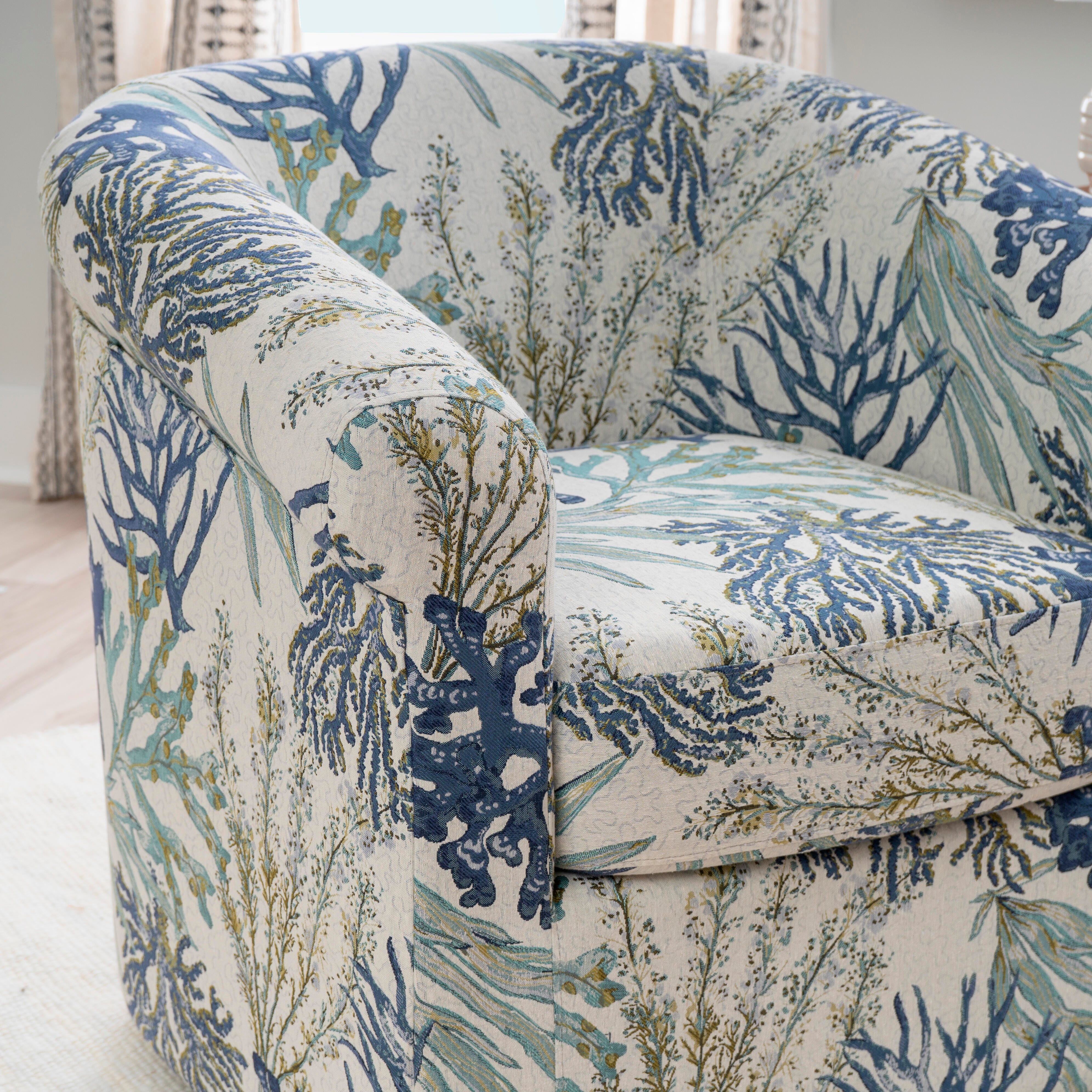 Linon Kaye Chair, Blue Ocean, large