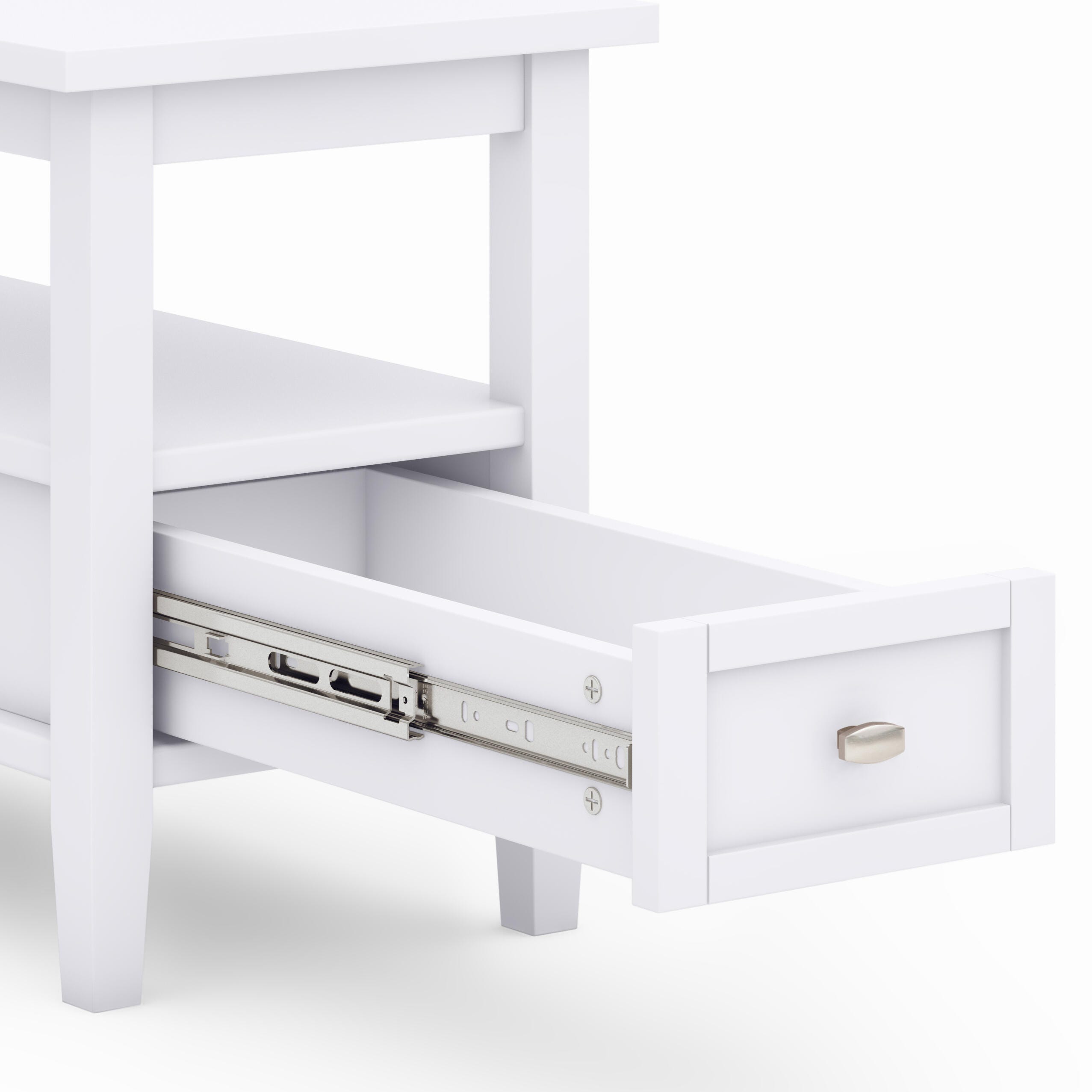Simpli Home Warm Shaker Narrow Accent Side Table, White, large