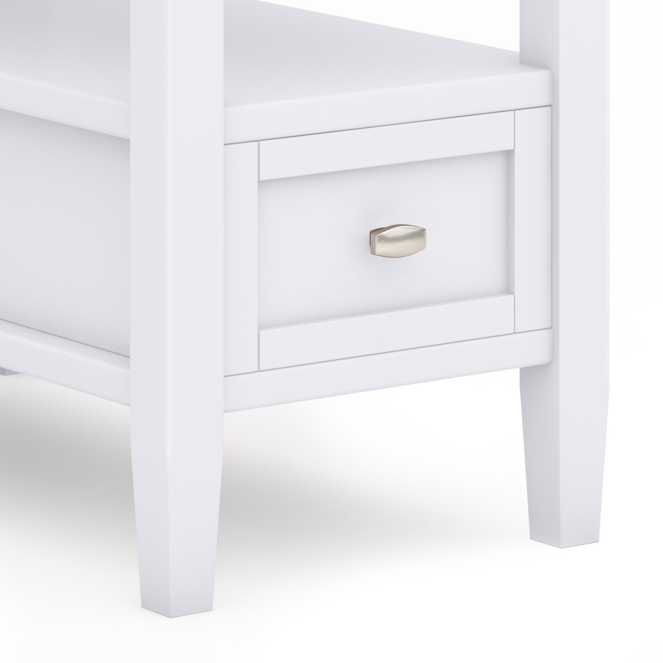 Simpli Home Warm Shaker Narrow Accent Side Table, White, large