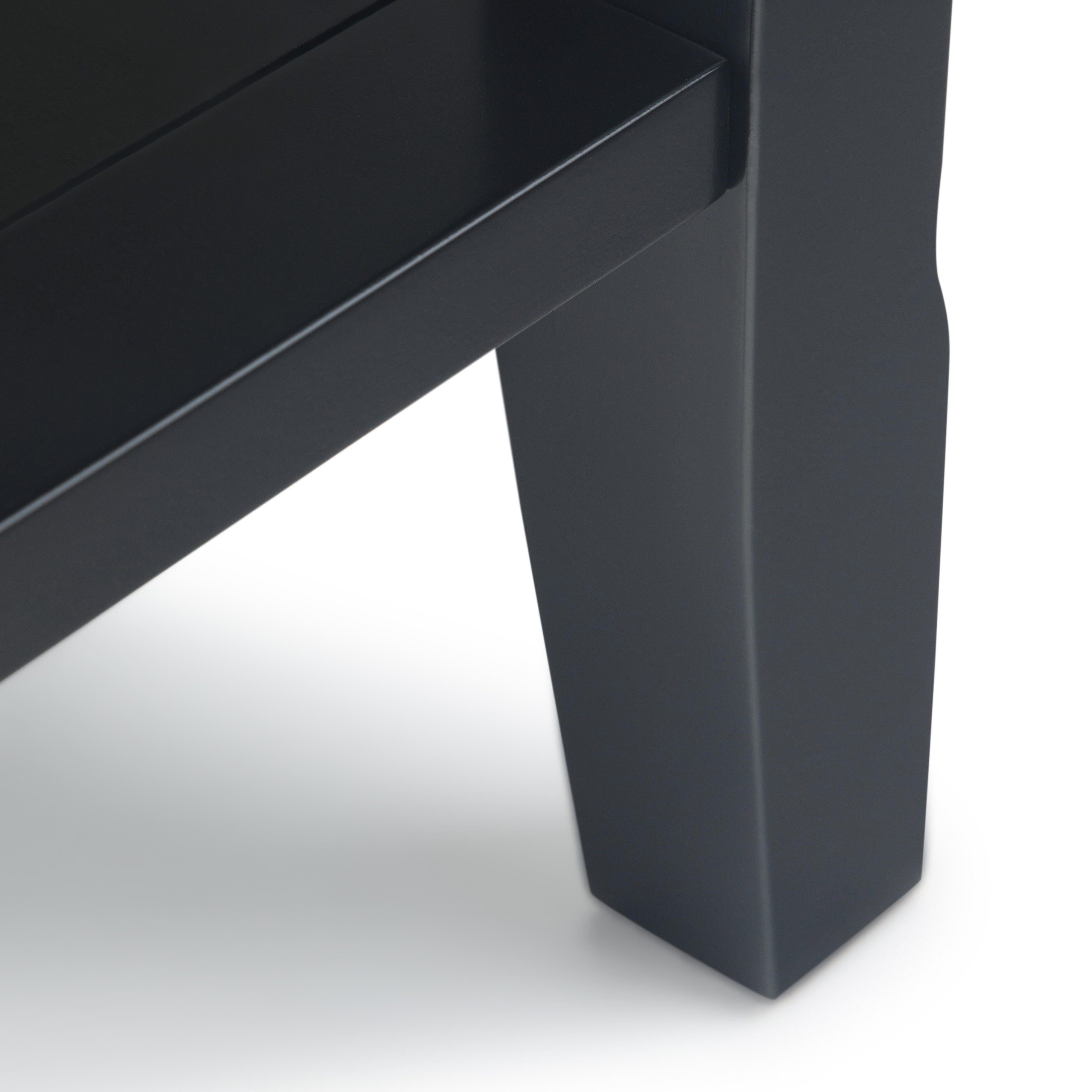 Simpli Home Acadian Narrow Accent Side Table, Black, large