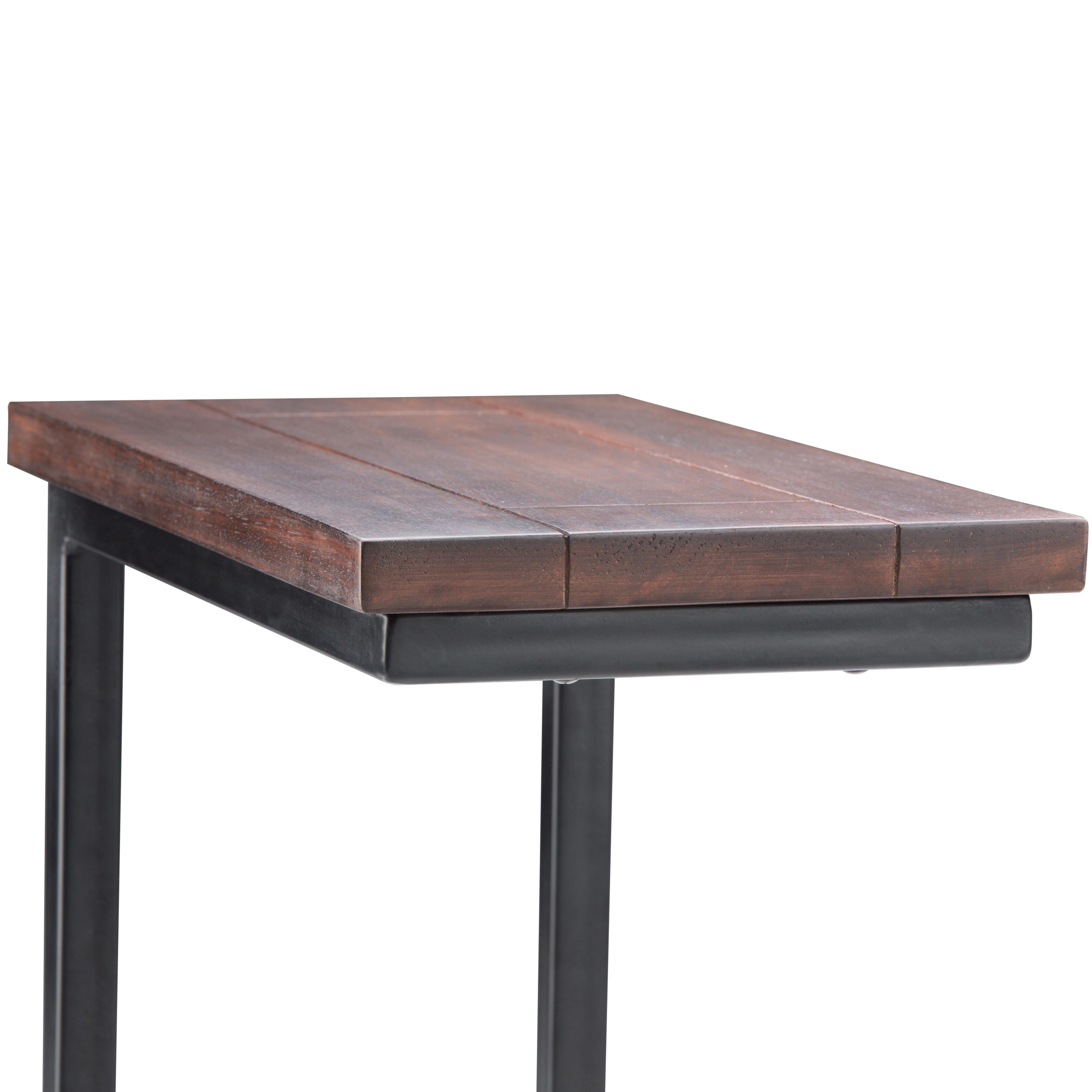 Simpli Home Skyler C Side Table, Dark Cognac Brown, large