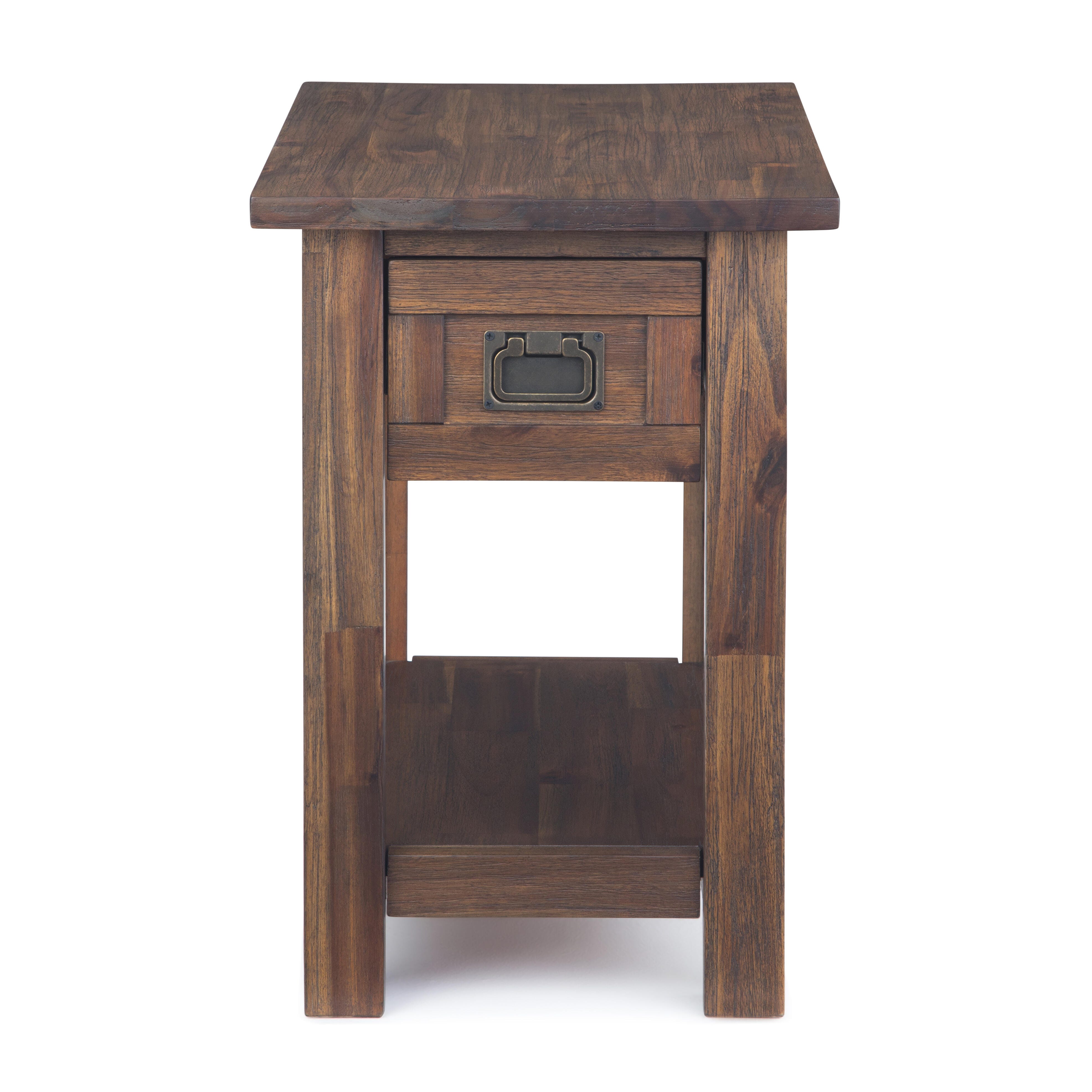 Simpli Home Monroe Narrow Accent Side Table, Distressed Charcoal Brown, large