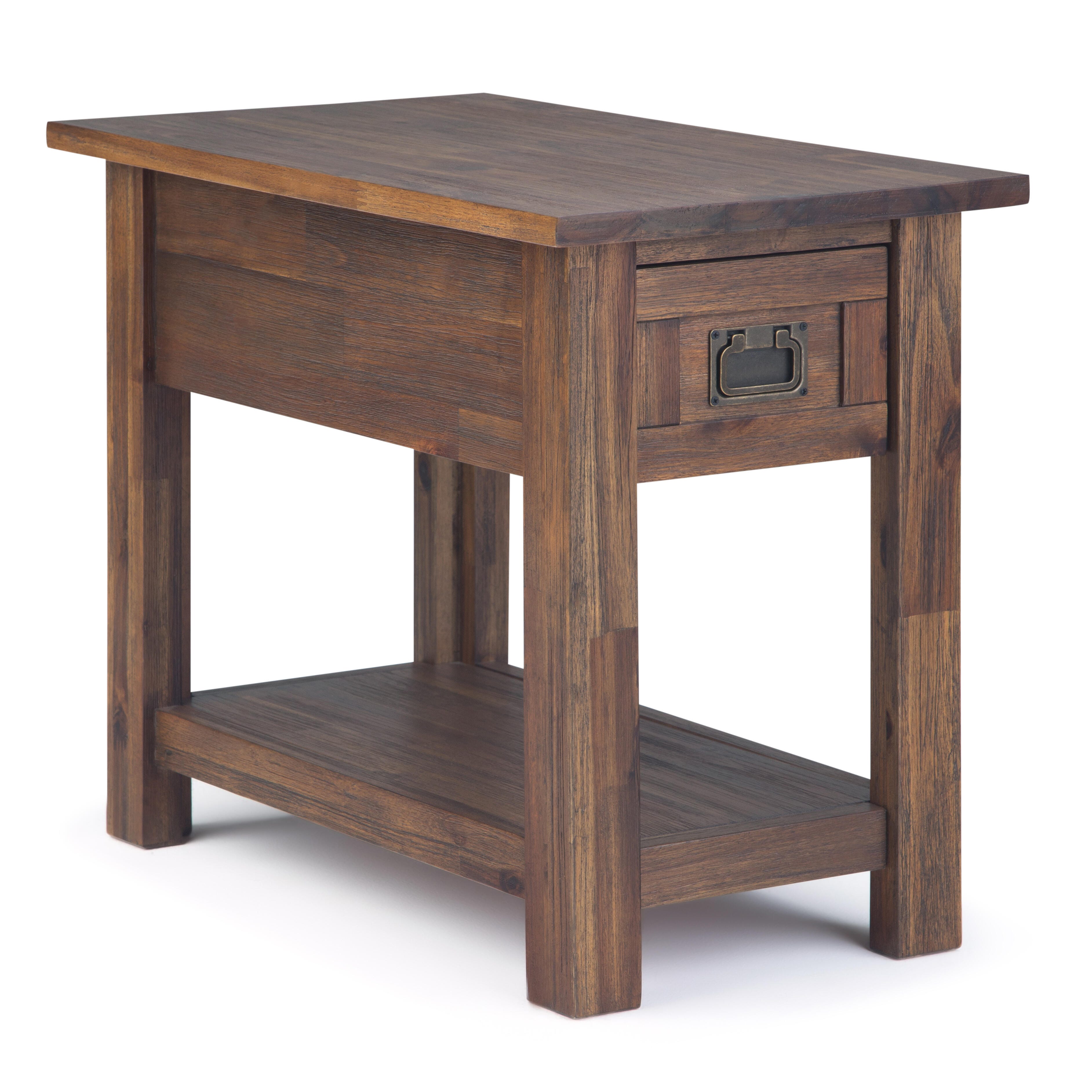 Simpli Home Monroe Narrow Accent Side Table, Distressed Charcoal Brown, large