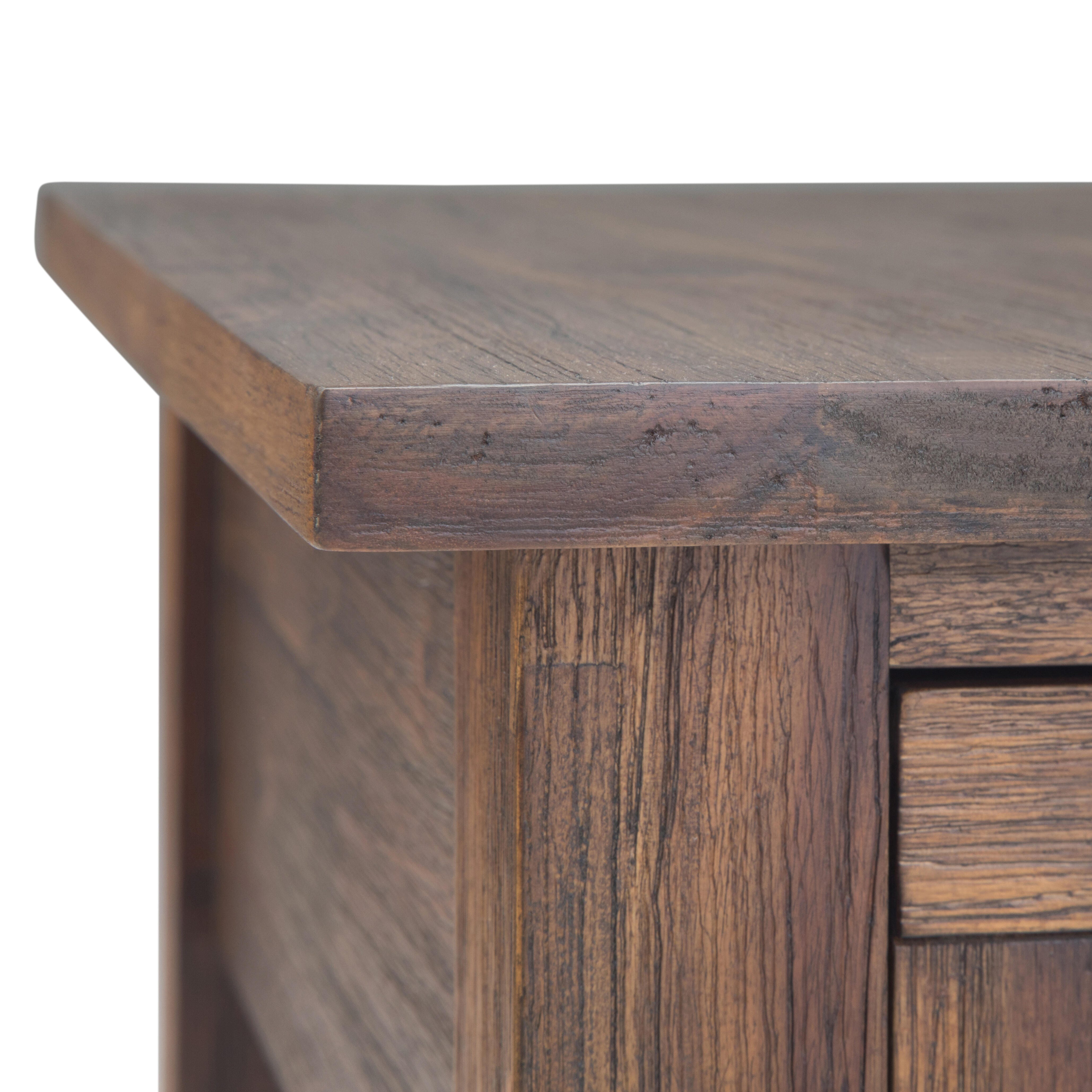 Simpli Home Monroe Narrow Accent Side Table, Distressed Charcoal Brown, large