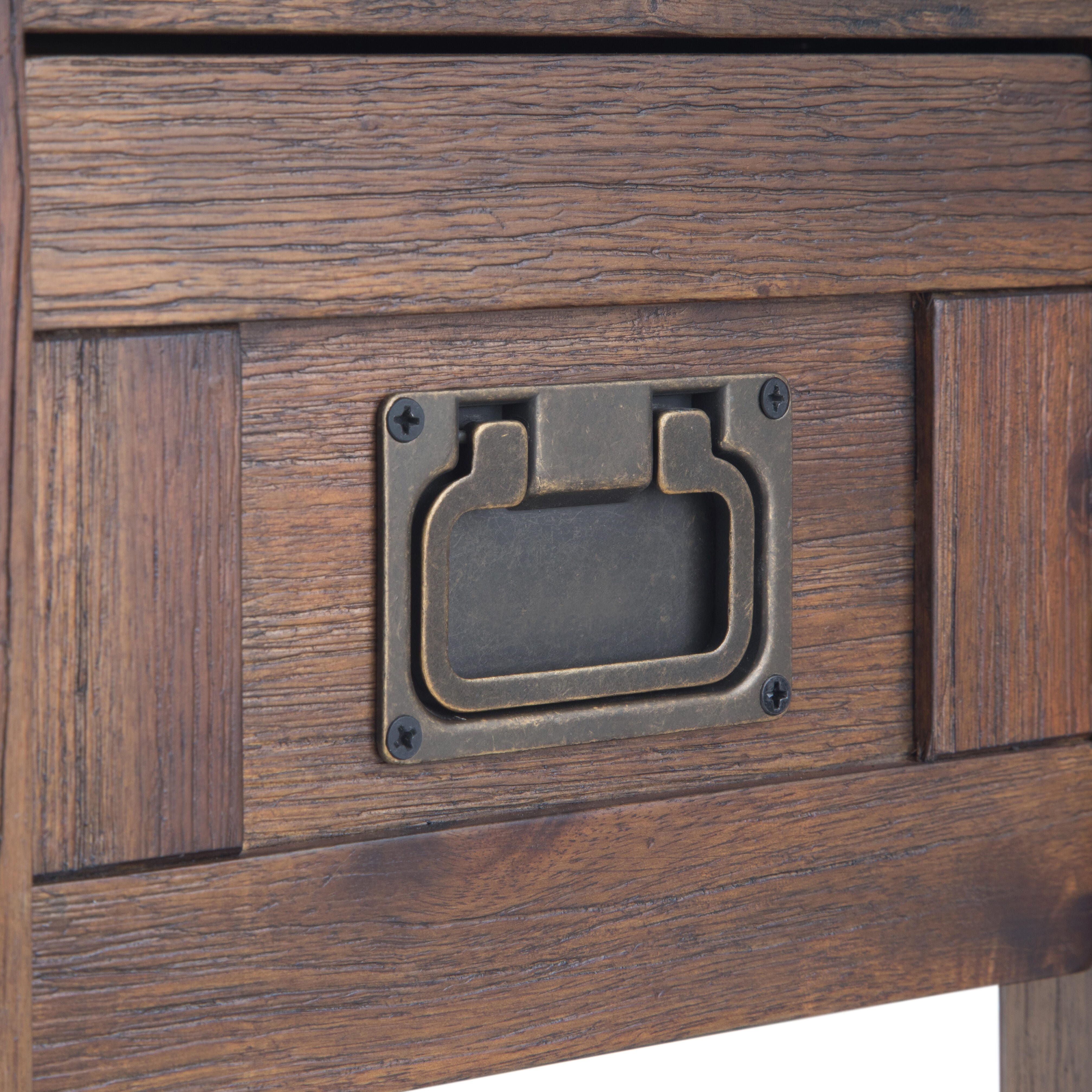 Simpli Home Monroe Narrow Accent Side Table, Distressed Charcoal Brown, large