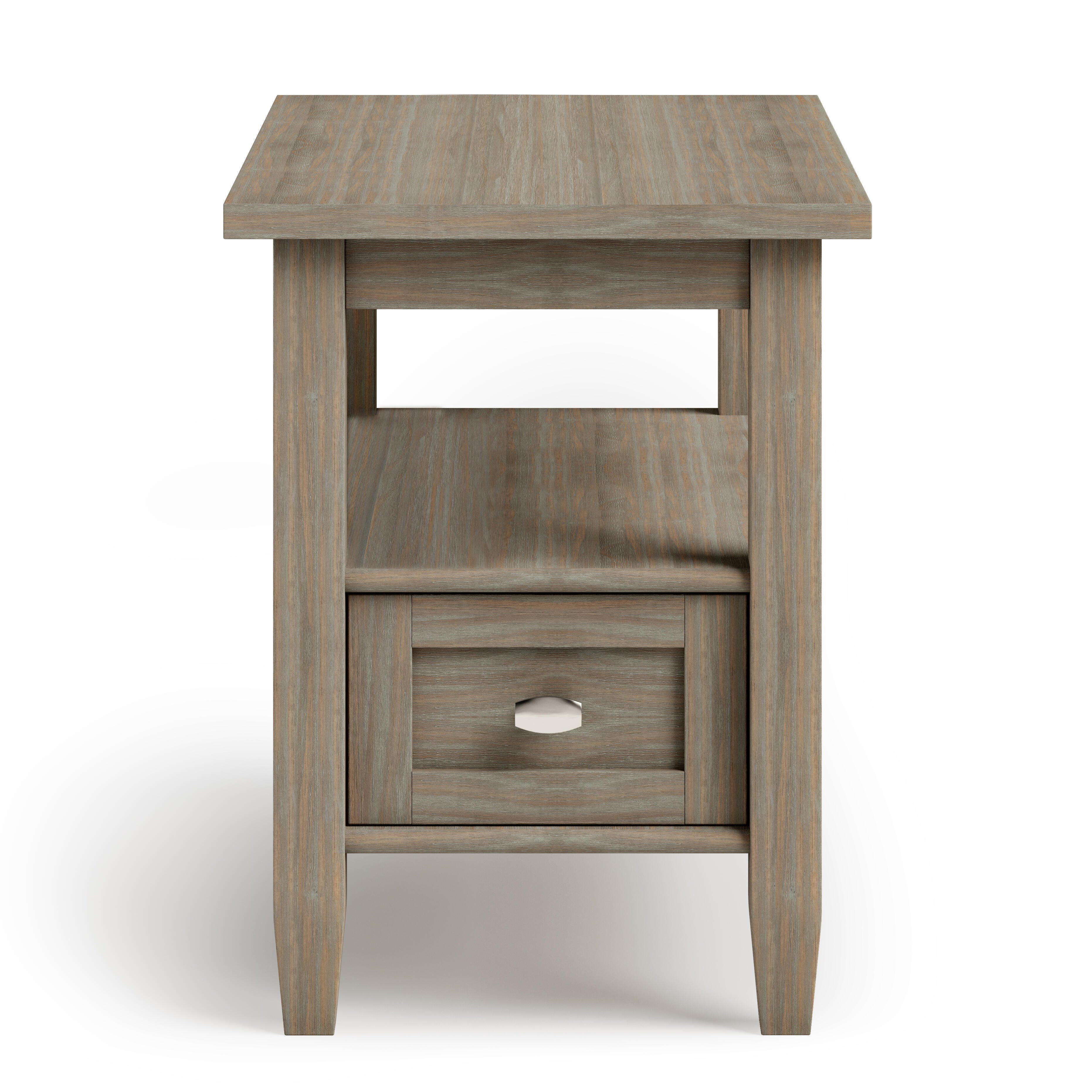 Simpli Home Warm Shaker Narrow Accent Side Table, Distressed Gray, large