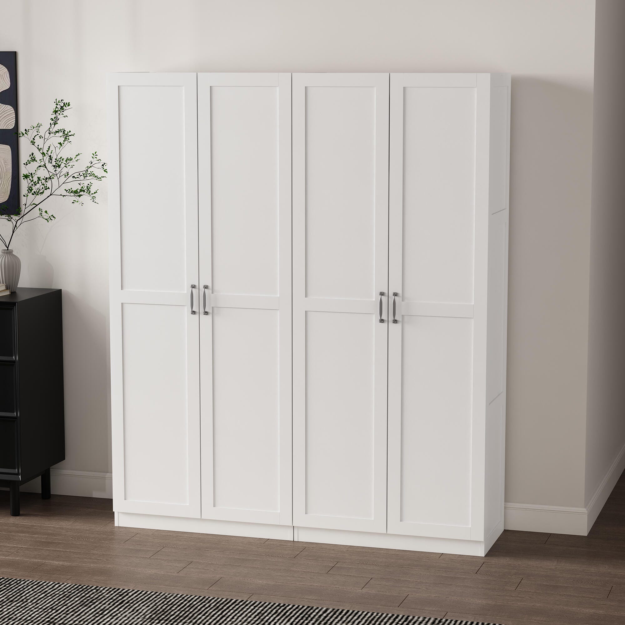 Manhattan Comfort Cornelia Storage Closet Set 59" Width, White, rollover