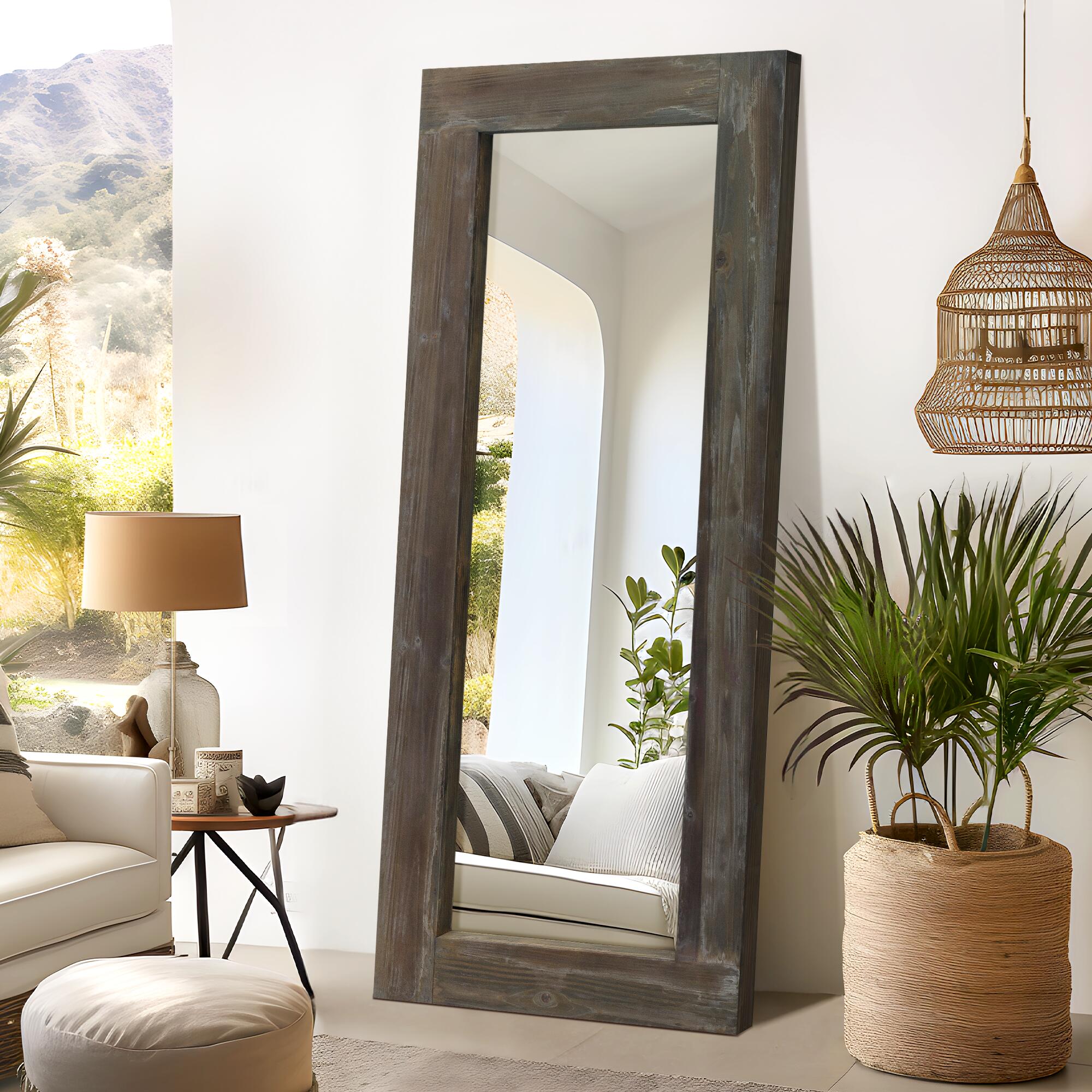 Feronia Rectangular Full Length Leaning Mirror, , large