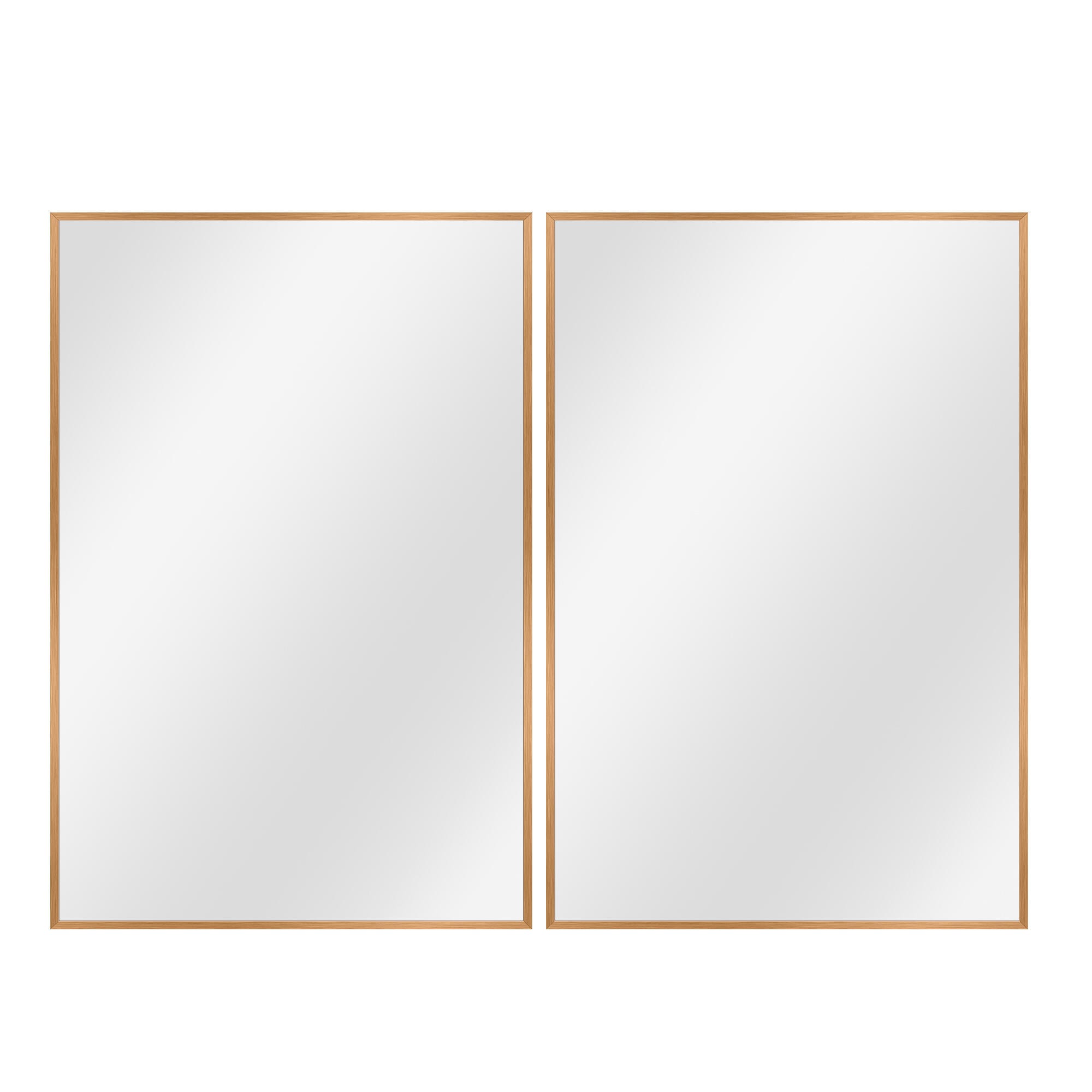 Feronia Rectangular Bathroom Wall Mirrors Set of 2, Gold, large