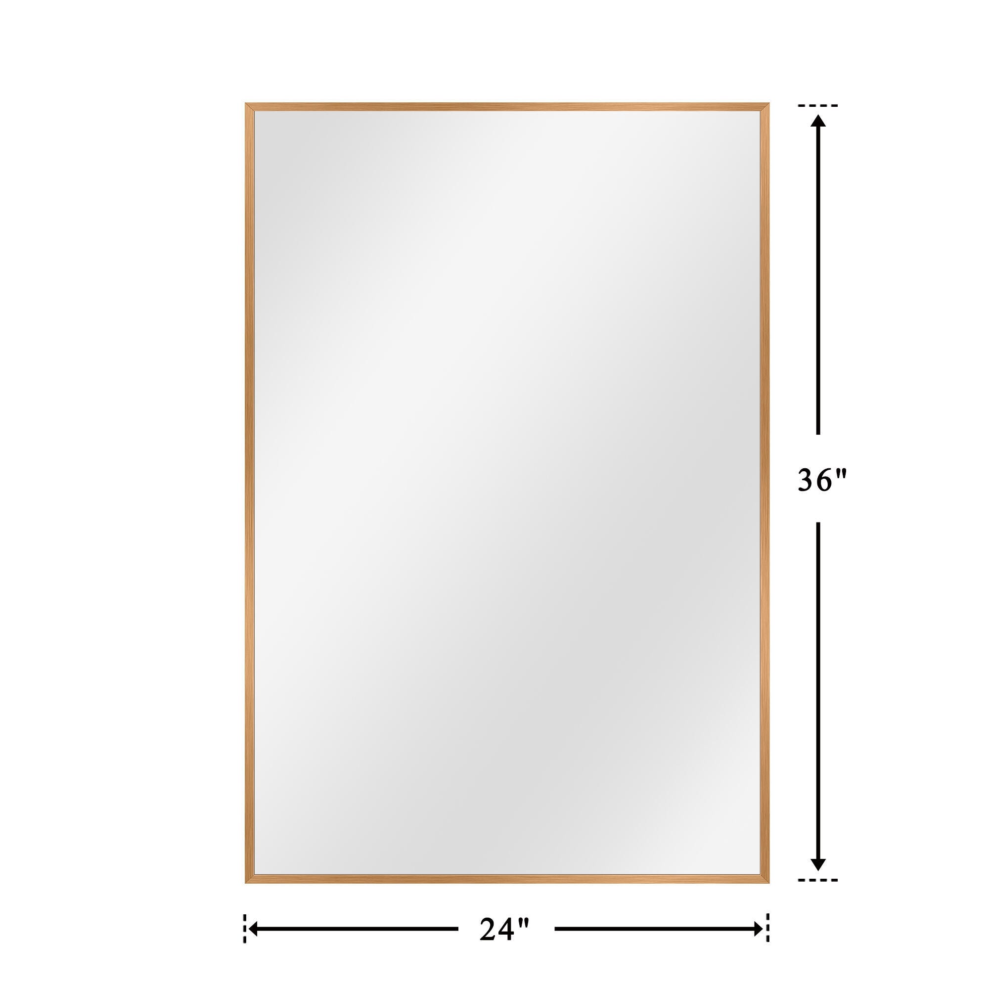 Feronia Rectangular Bathroom Wall Mirrors Set of 2, Gold, large