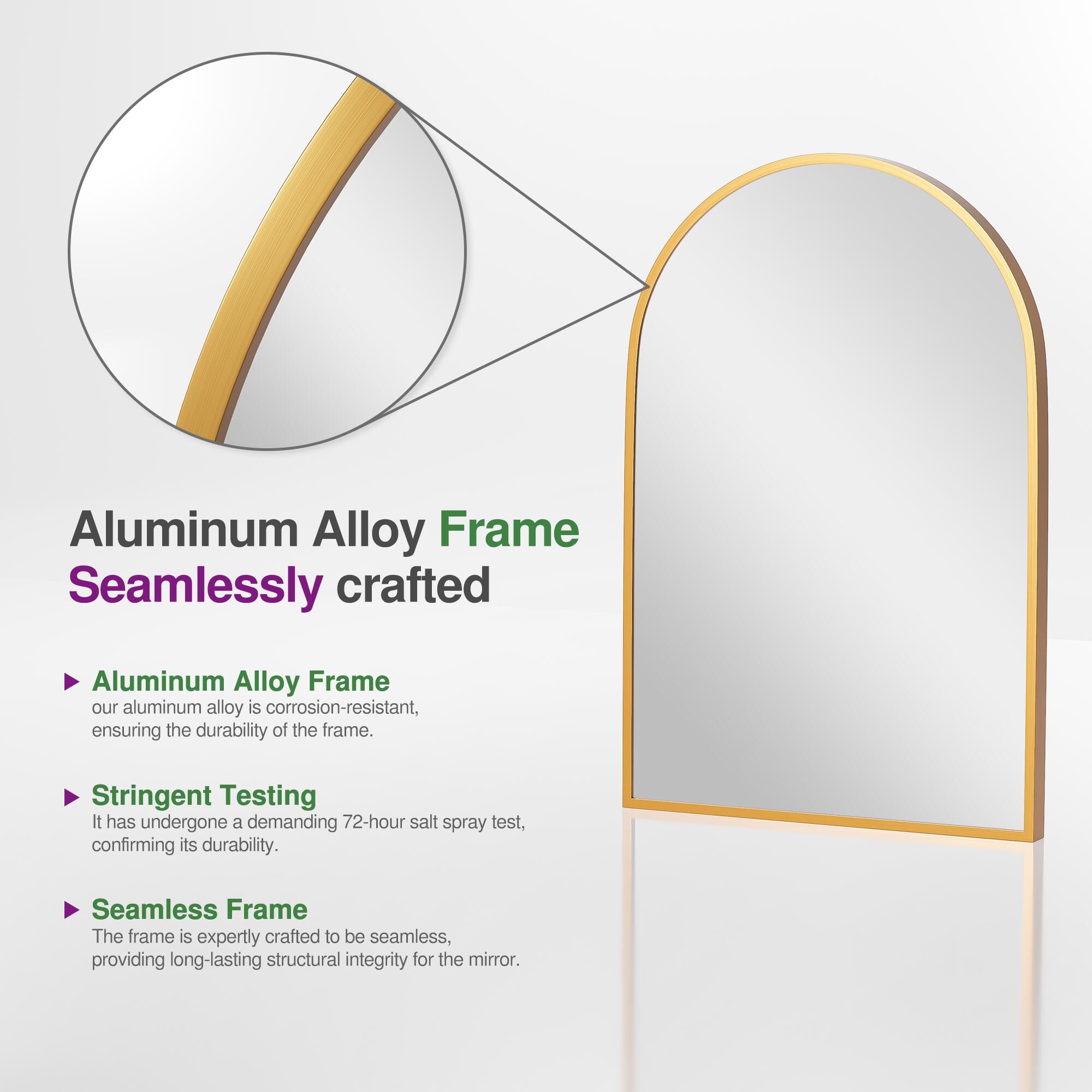 Feronia Classic Arched Bathroom Vanity Mirrors Set of 2, Gold, large