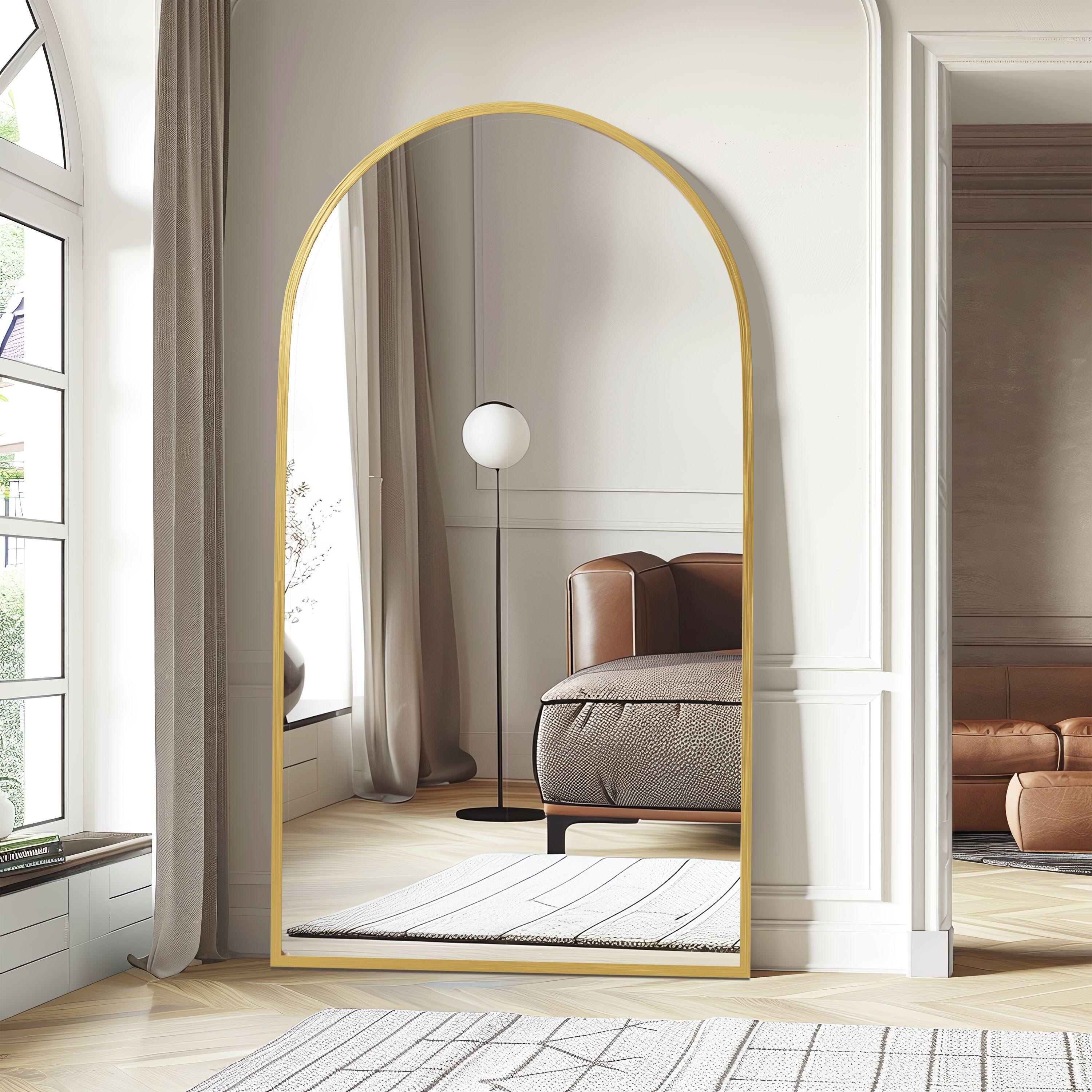 Feronia 67" Standing Floor Mirror, Gold, rollover