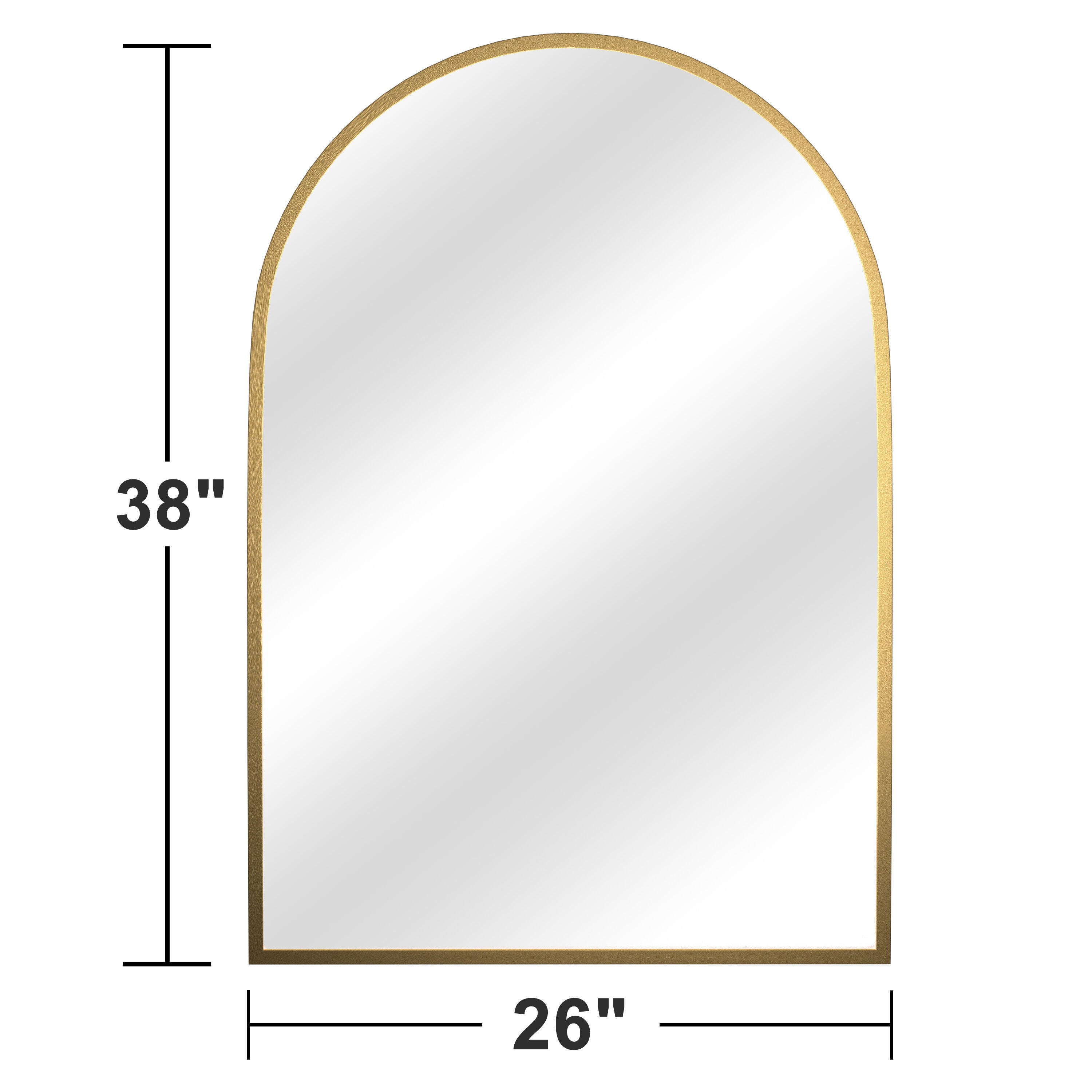 Feronia 38" Arched Bathroom Wall Mirror (Set of 2), Gold, large