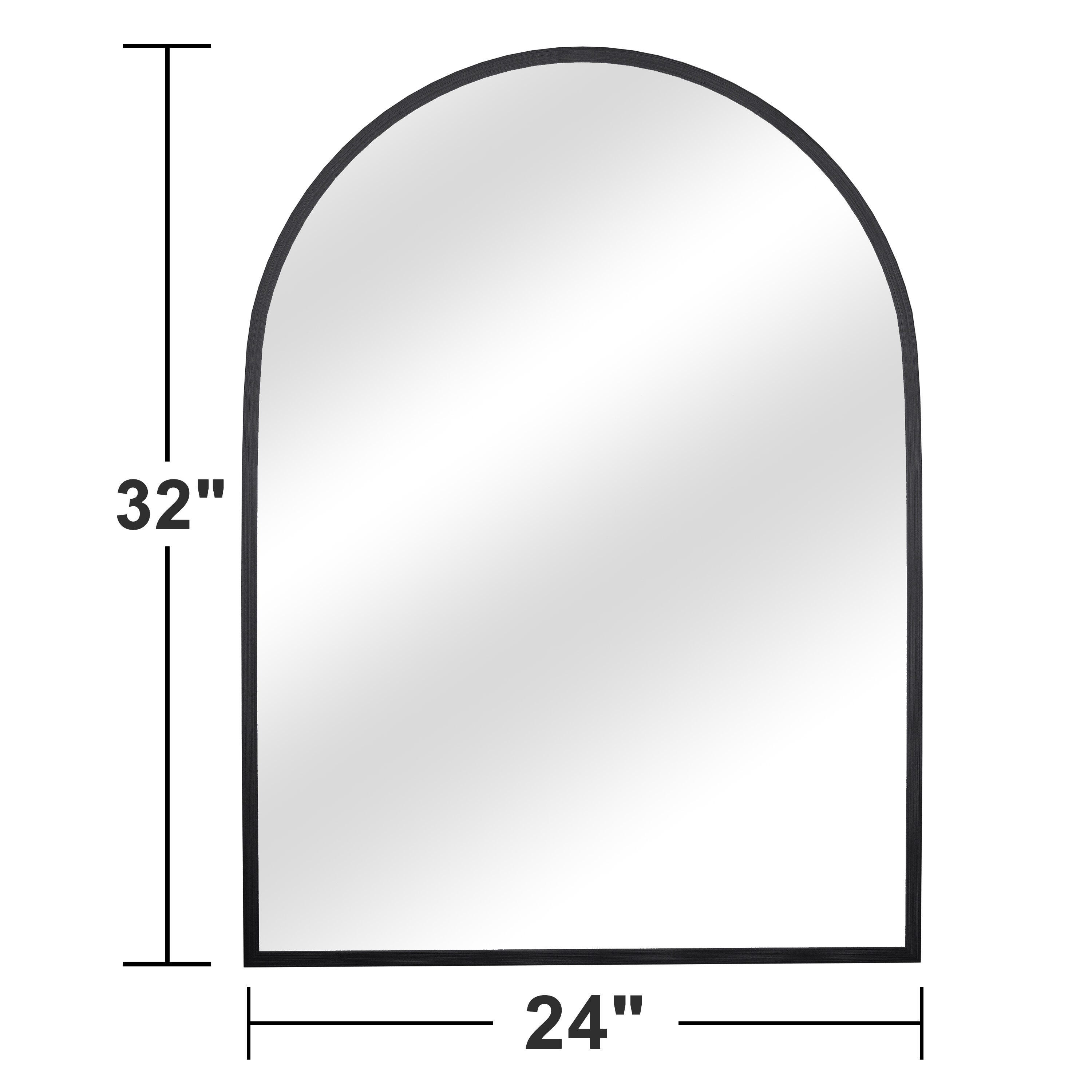 Feronia 32" Arched Bathroom Wall Mirror (Set of 2), Black, large