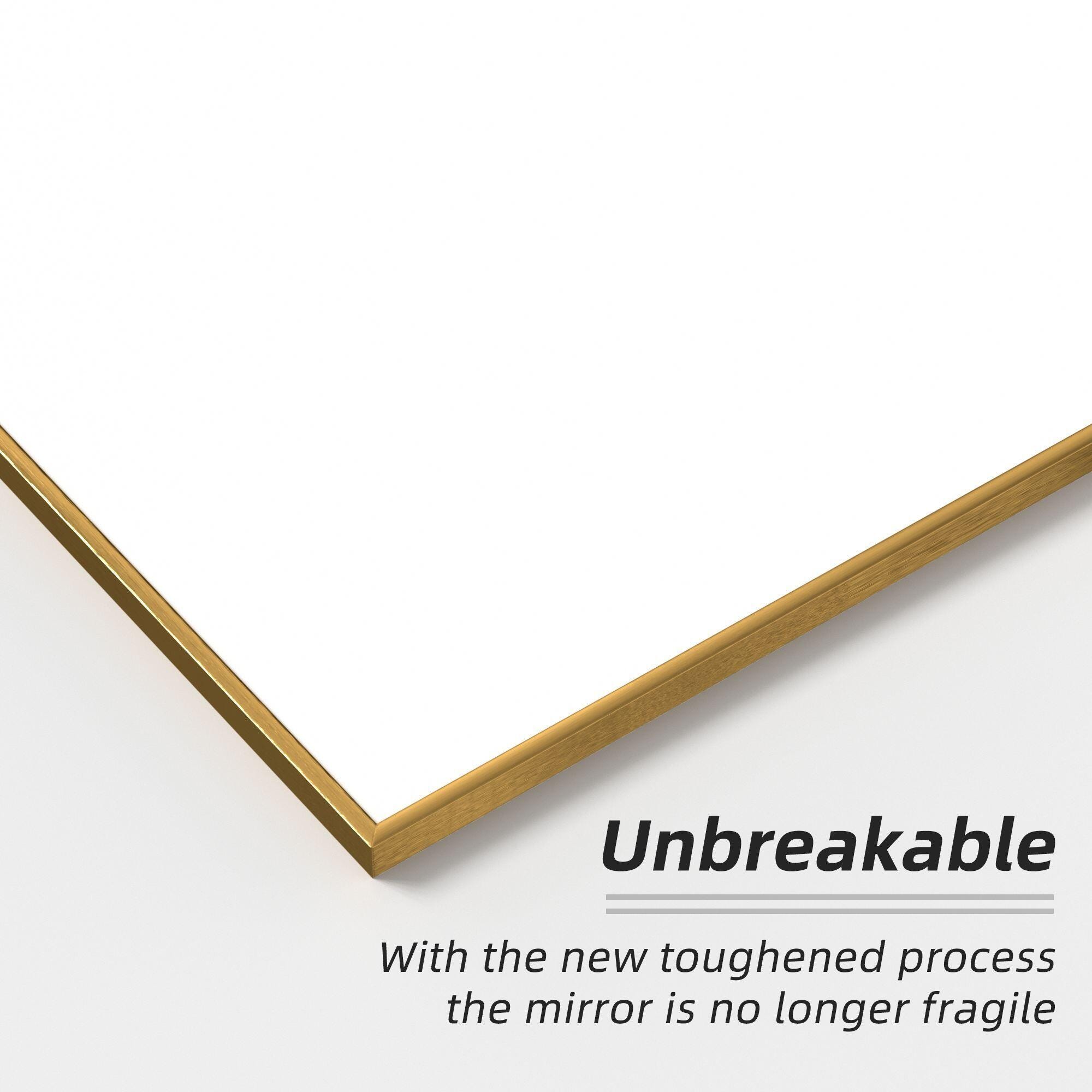 Feronia 71" Rectangular Standing Wall Mirror, Gold, large