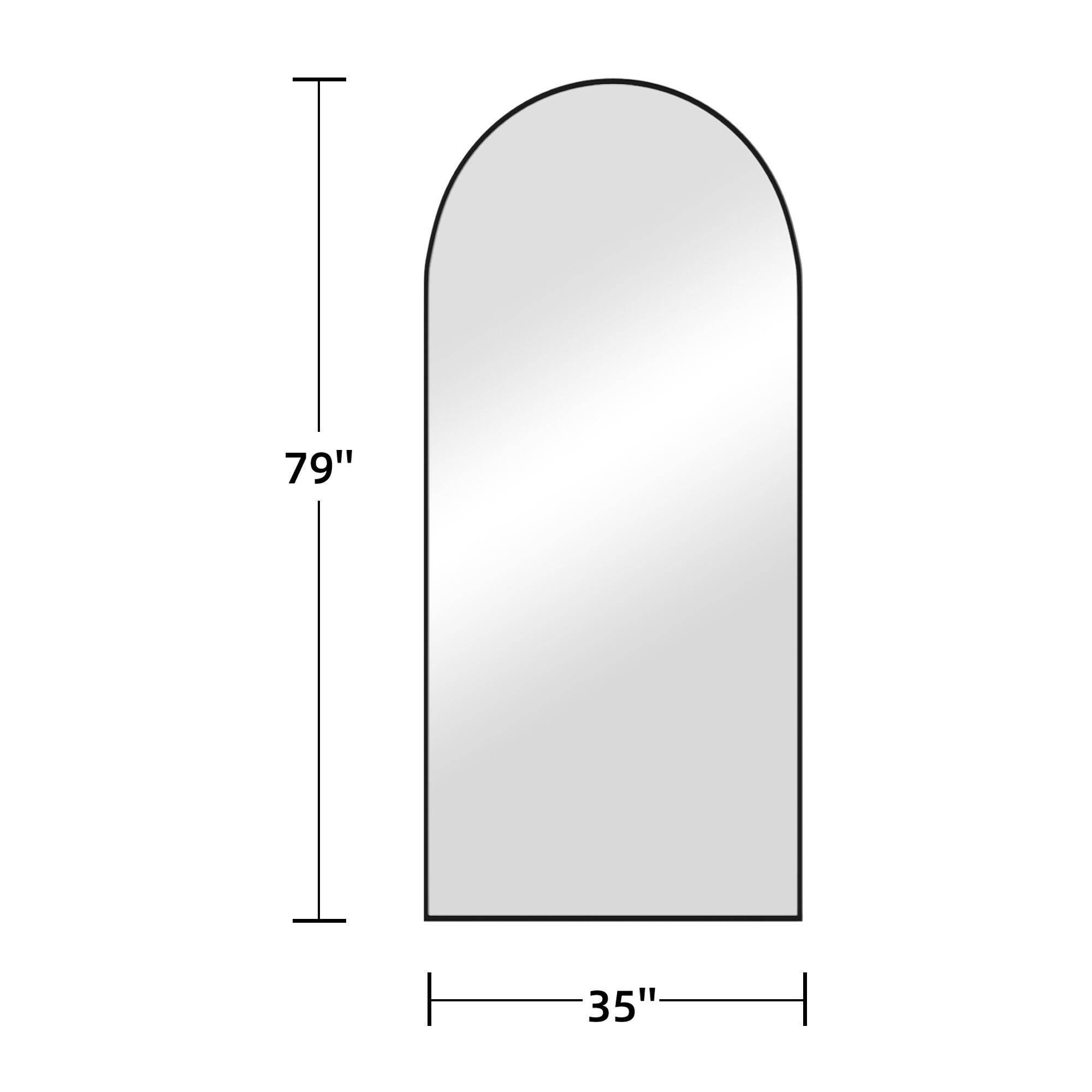 Feronia 79" Standing Floor Mirror, Black, large