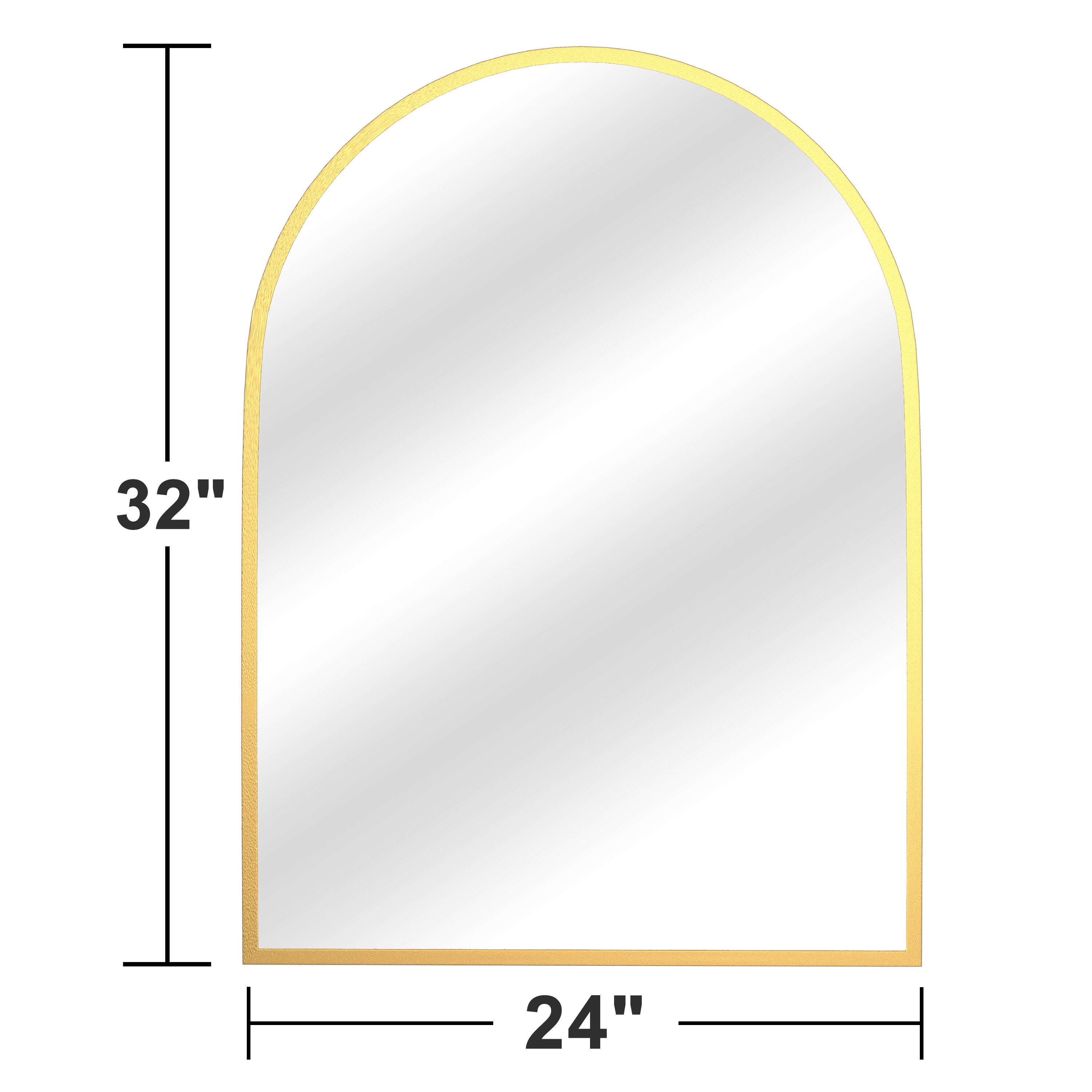 Feronia 32" Arched Bathroom Wall Mirror (Set of 2), Gold, large