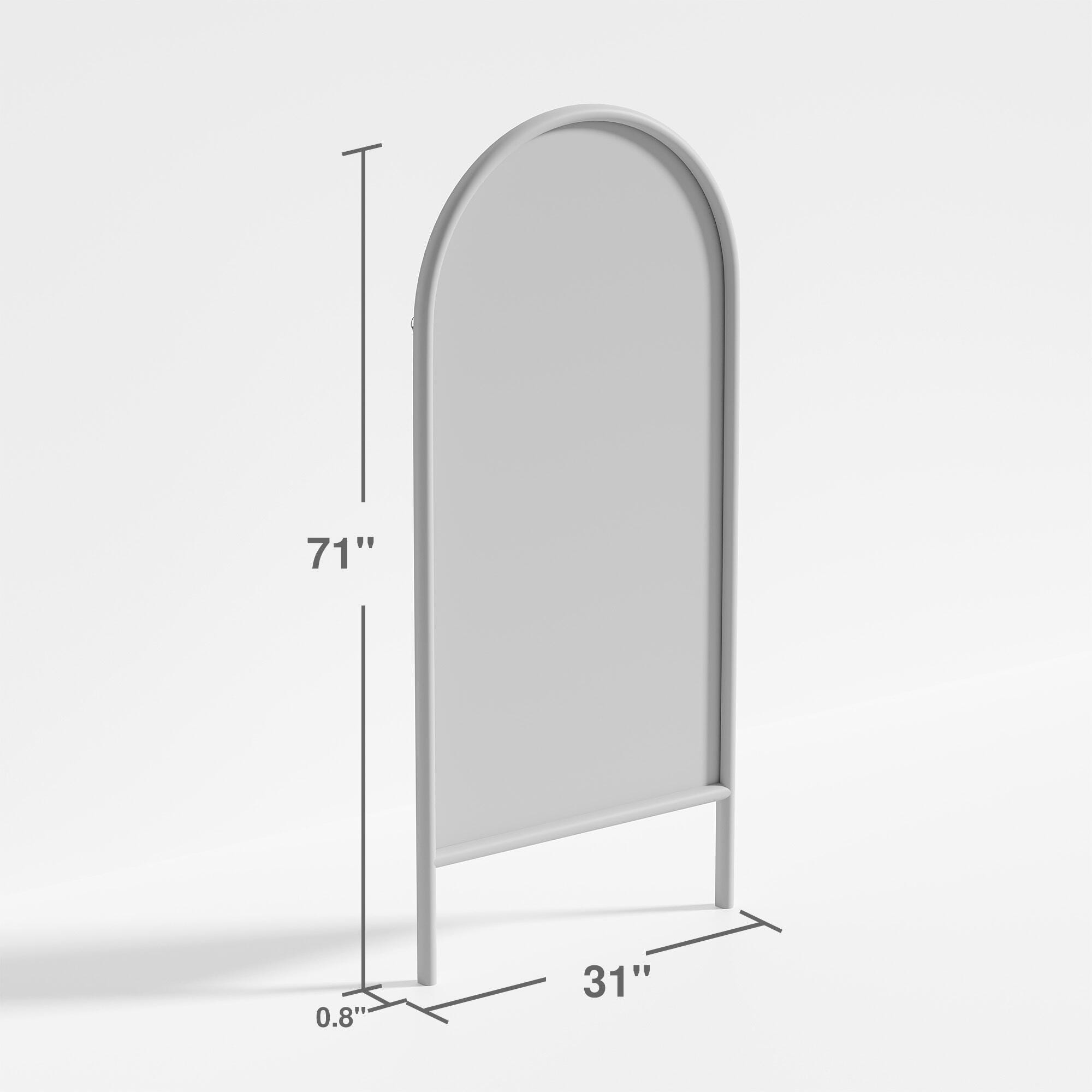 Dulcea 71" Ladder Arched Floor Mirror, Brown, large