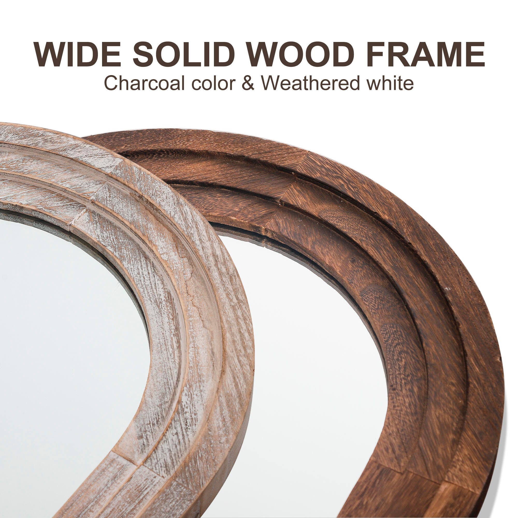 Dulcea 71" Classic Arched Framed Mirror, Brown, large
