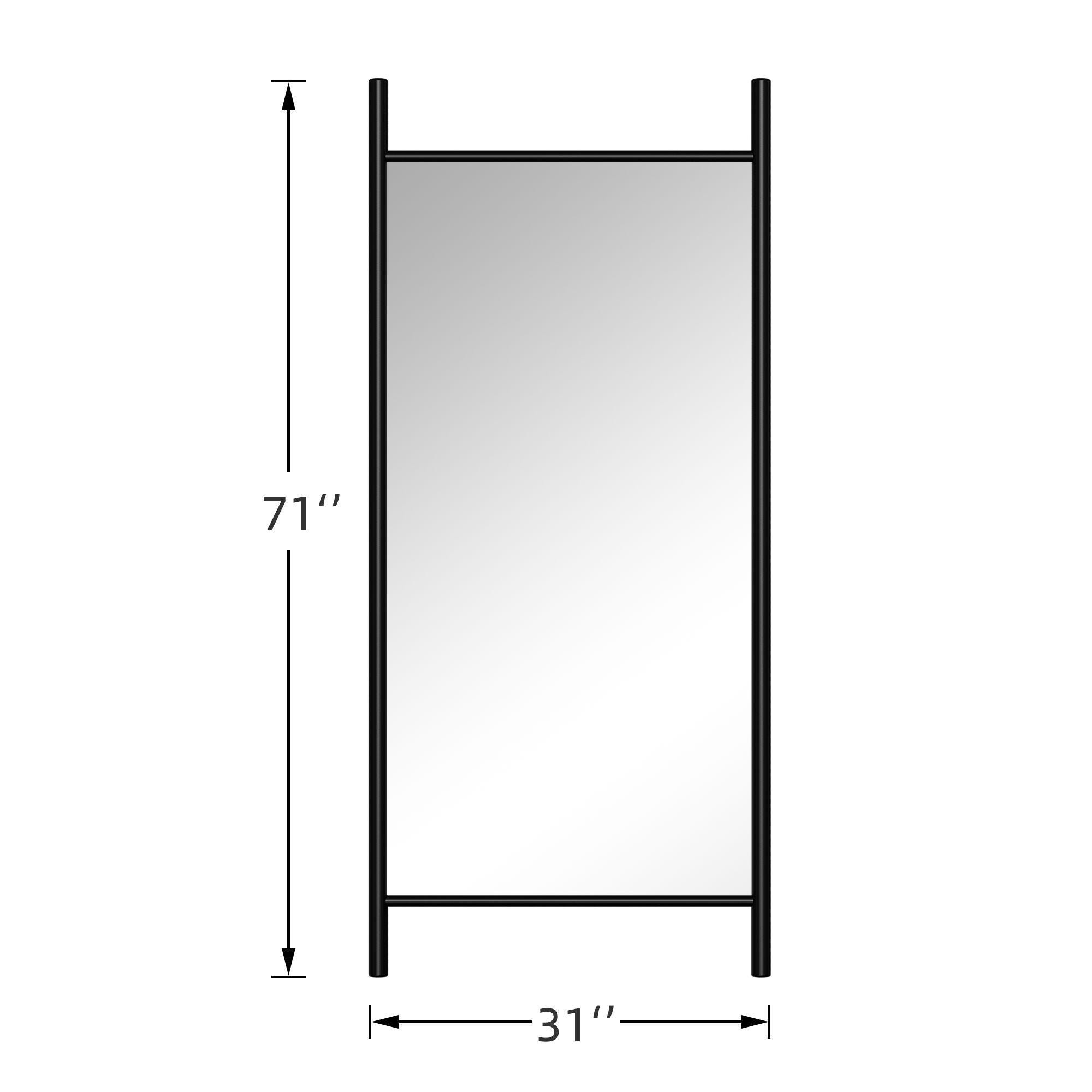 Dulcea 71" Ladder Mirror, Black, large