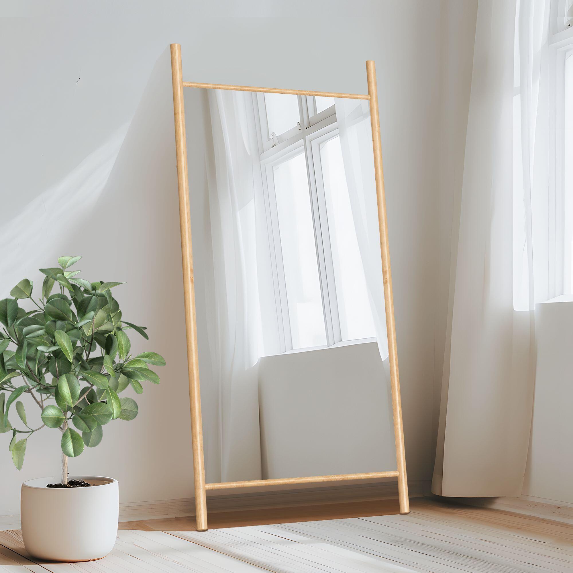 Dulcea 71" Ladder Mirror, Brown, large