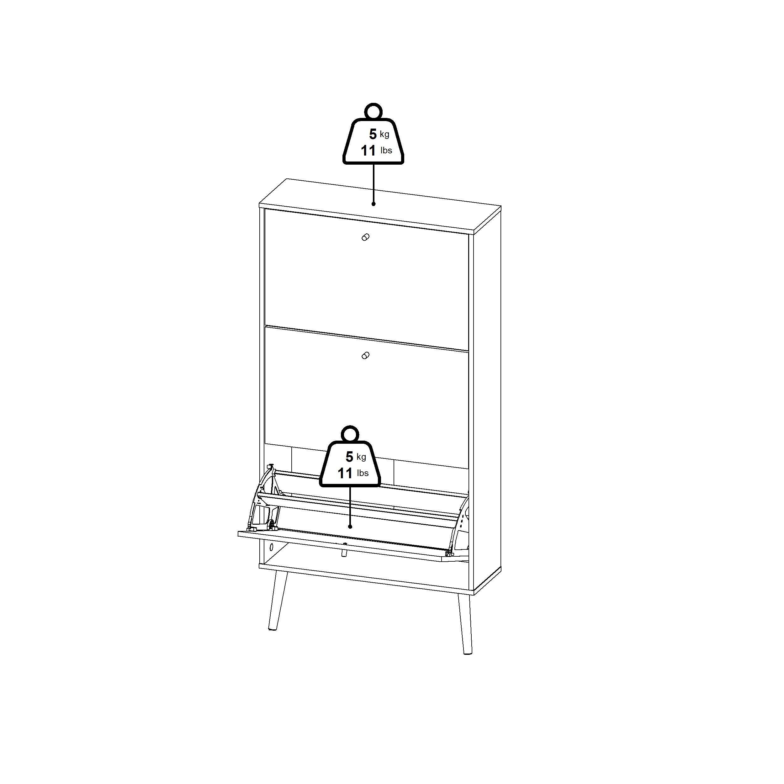 Bodo Shoe Cabinet with 3 Storage Drawers, , large
