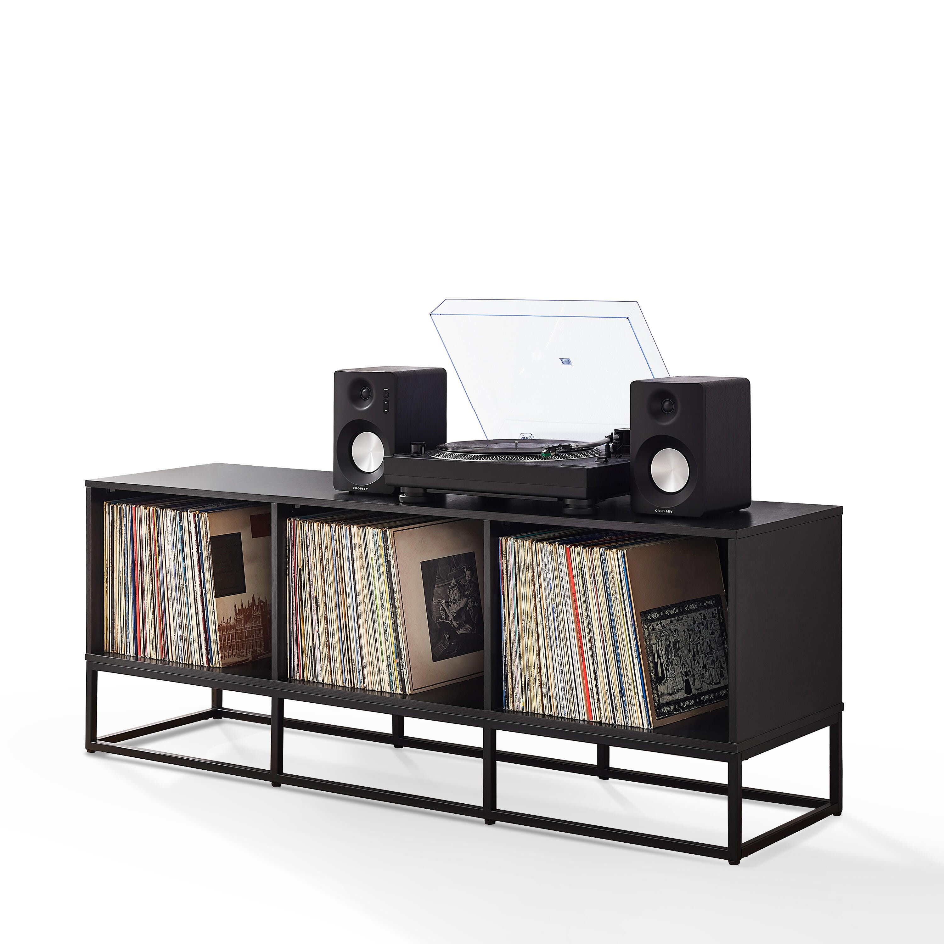 Crosley Furniture Enzo 60" Record Storage Media Console, , large
