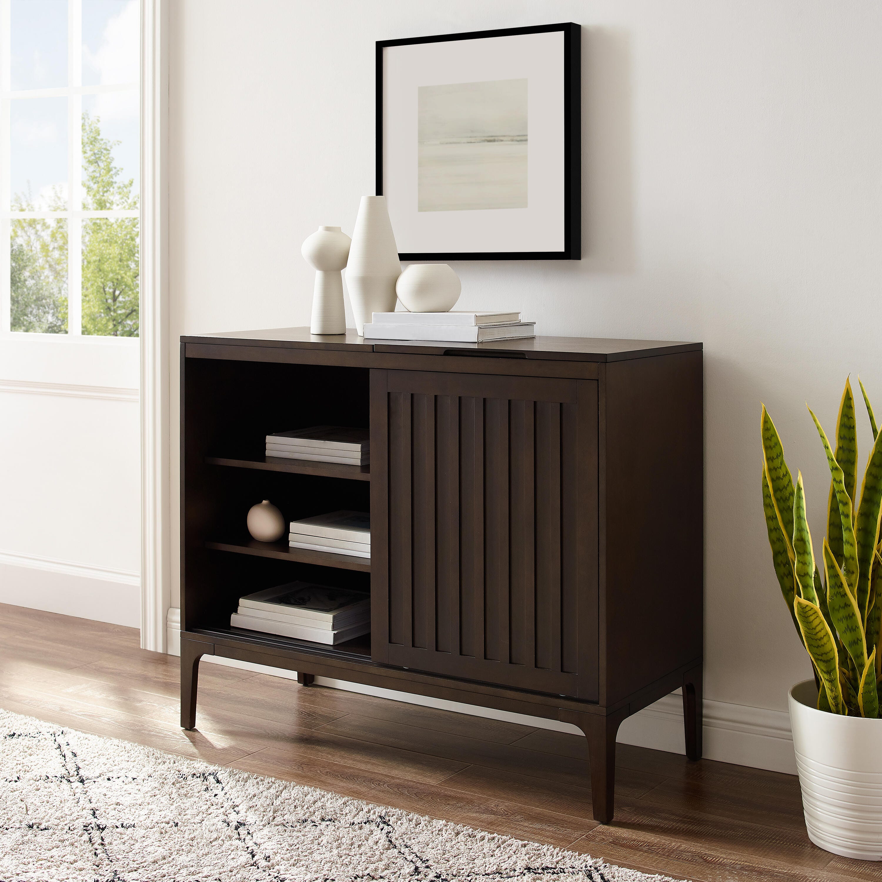 Crosley Furniture Asher Record Storage Media Console, , large