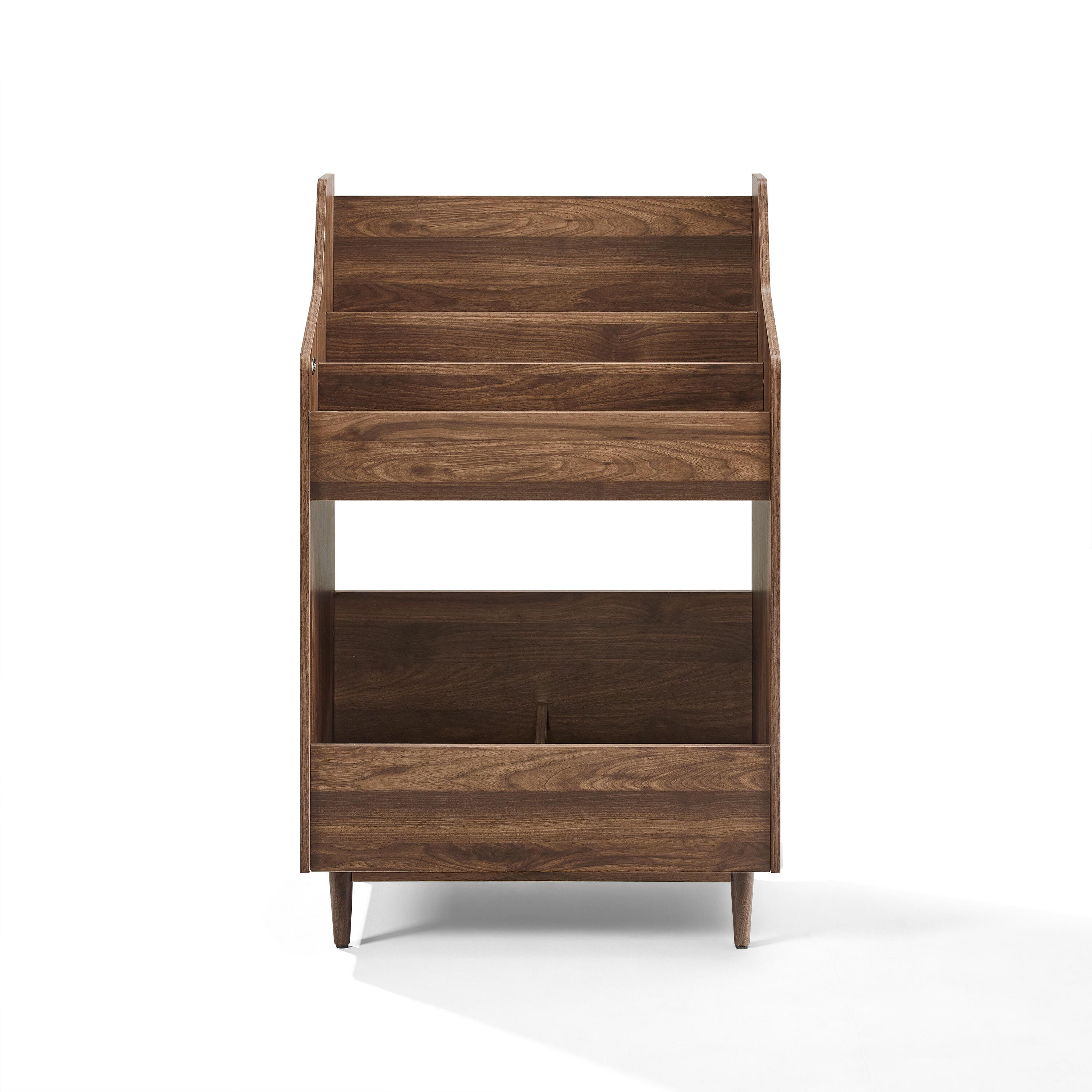 Crosley Furniture Liam Record Storage Stand, Walnut, large