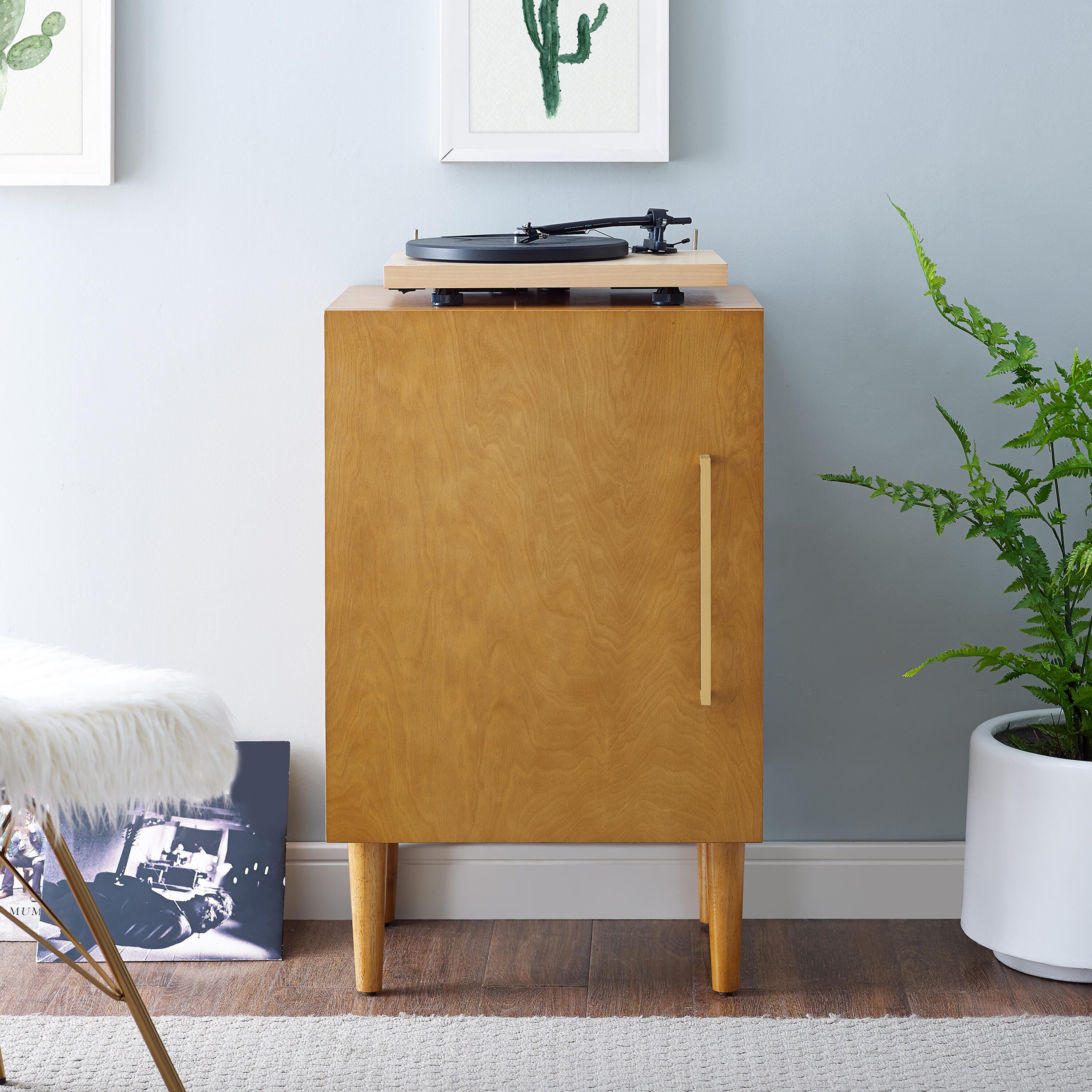Crosley Furniture Everett Record Player Stand, , large