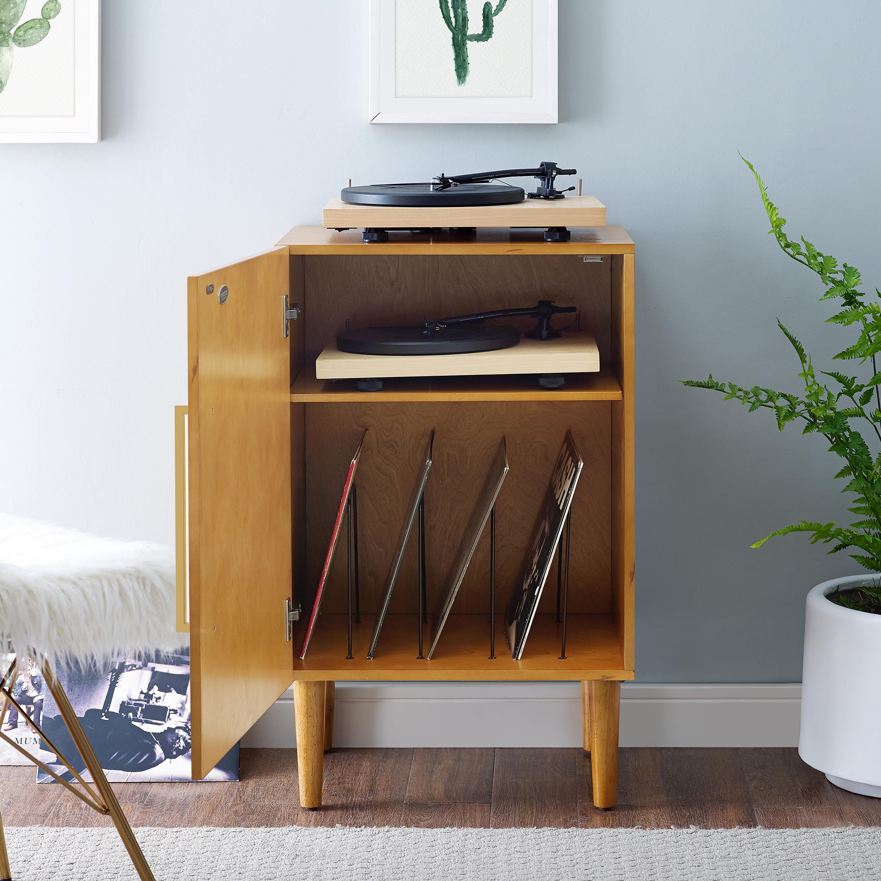 Crosley Furniture Everett Record Player Stand, , large