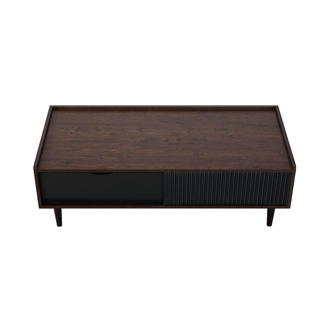 Manhattan Comfort Duane Coffee Table, Dark Brown/Black, large