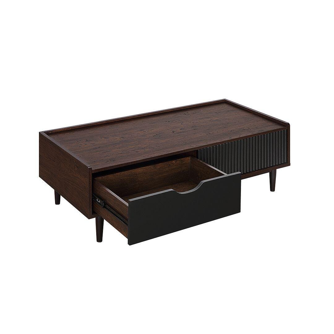Manhattan Comfort Duane Coffee Table, Dark Brown/Black, large