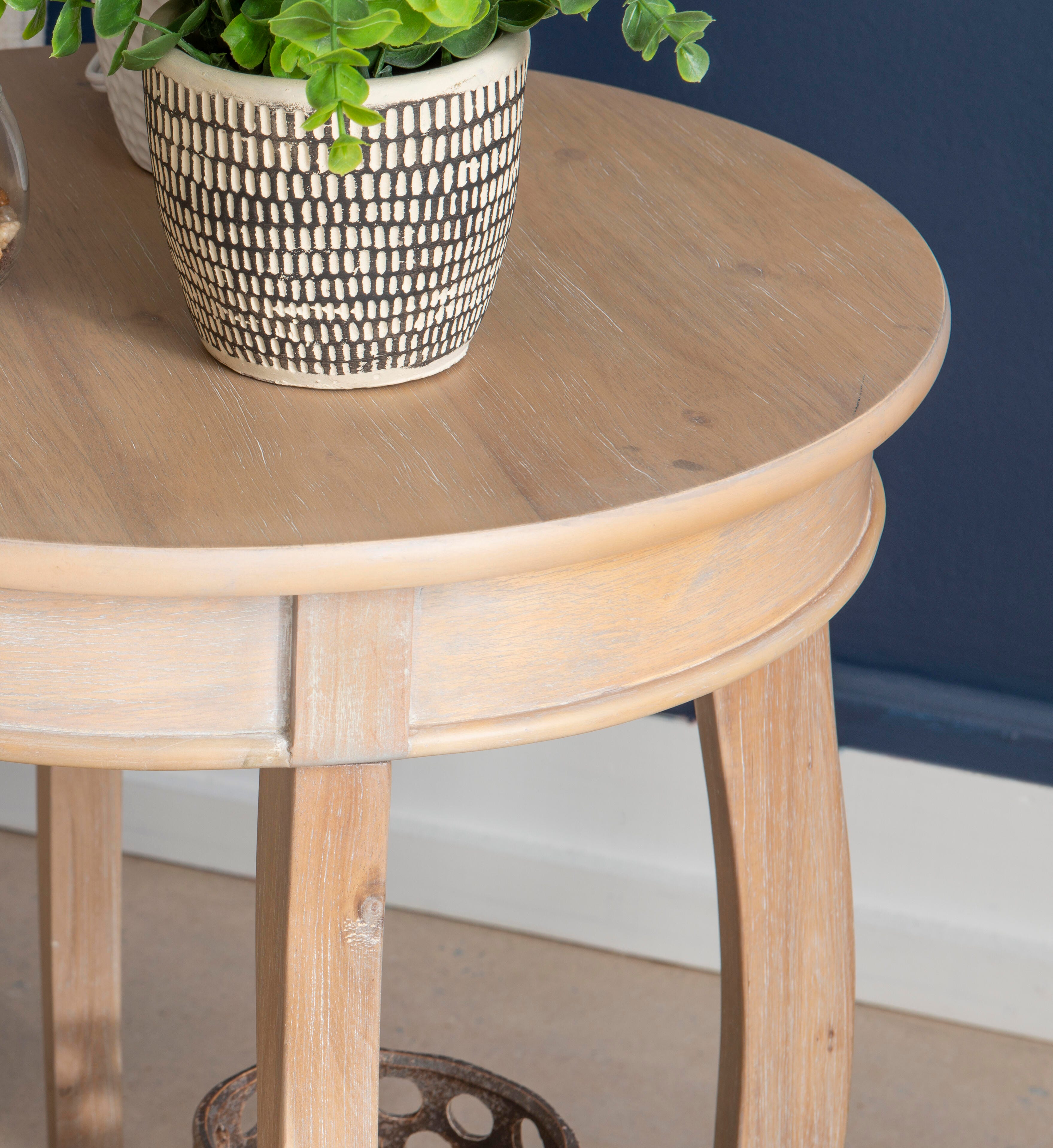 Linon Miller Side Table, Natural, large