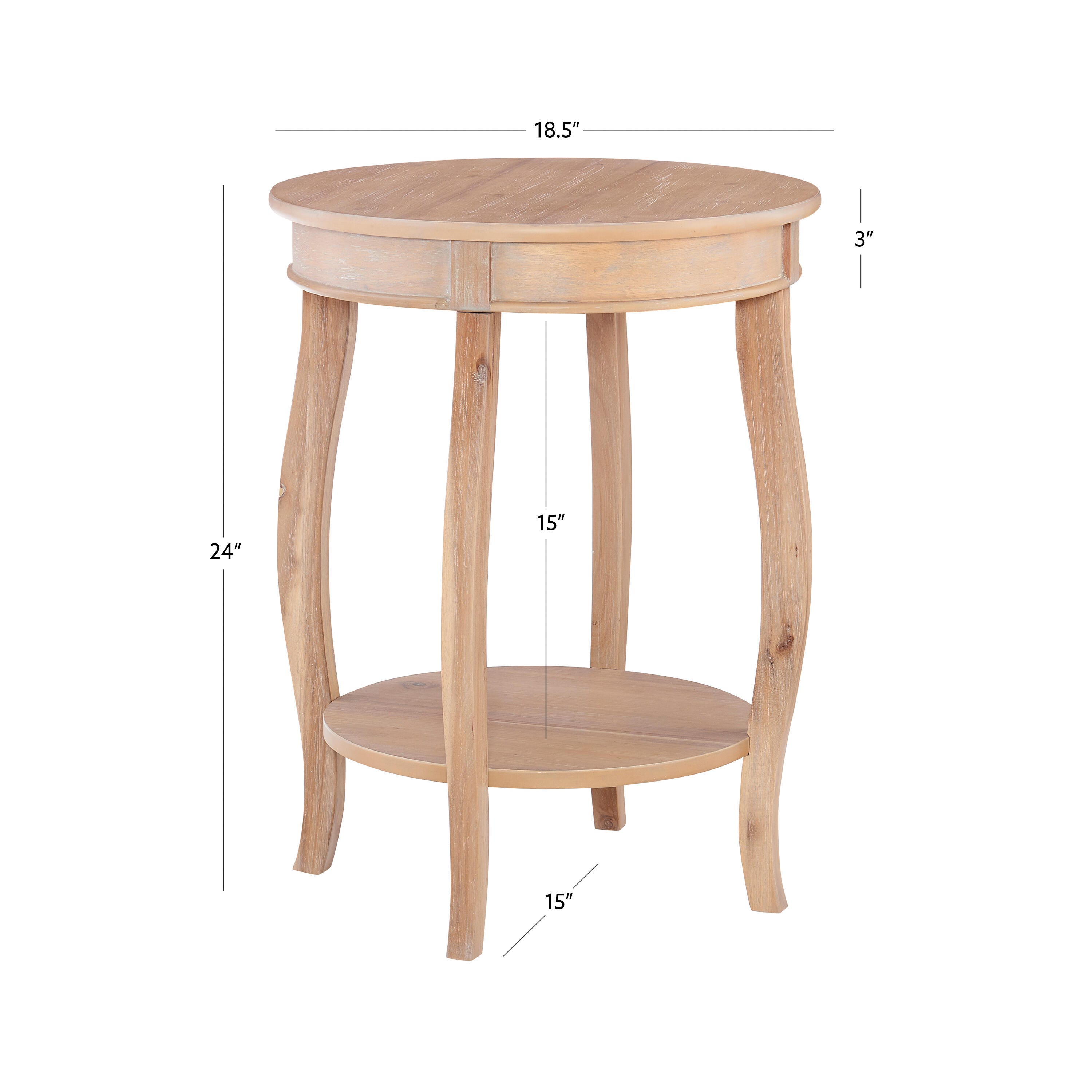 Linon Miller Side Table, Natural, large