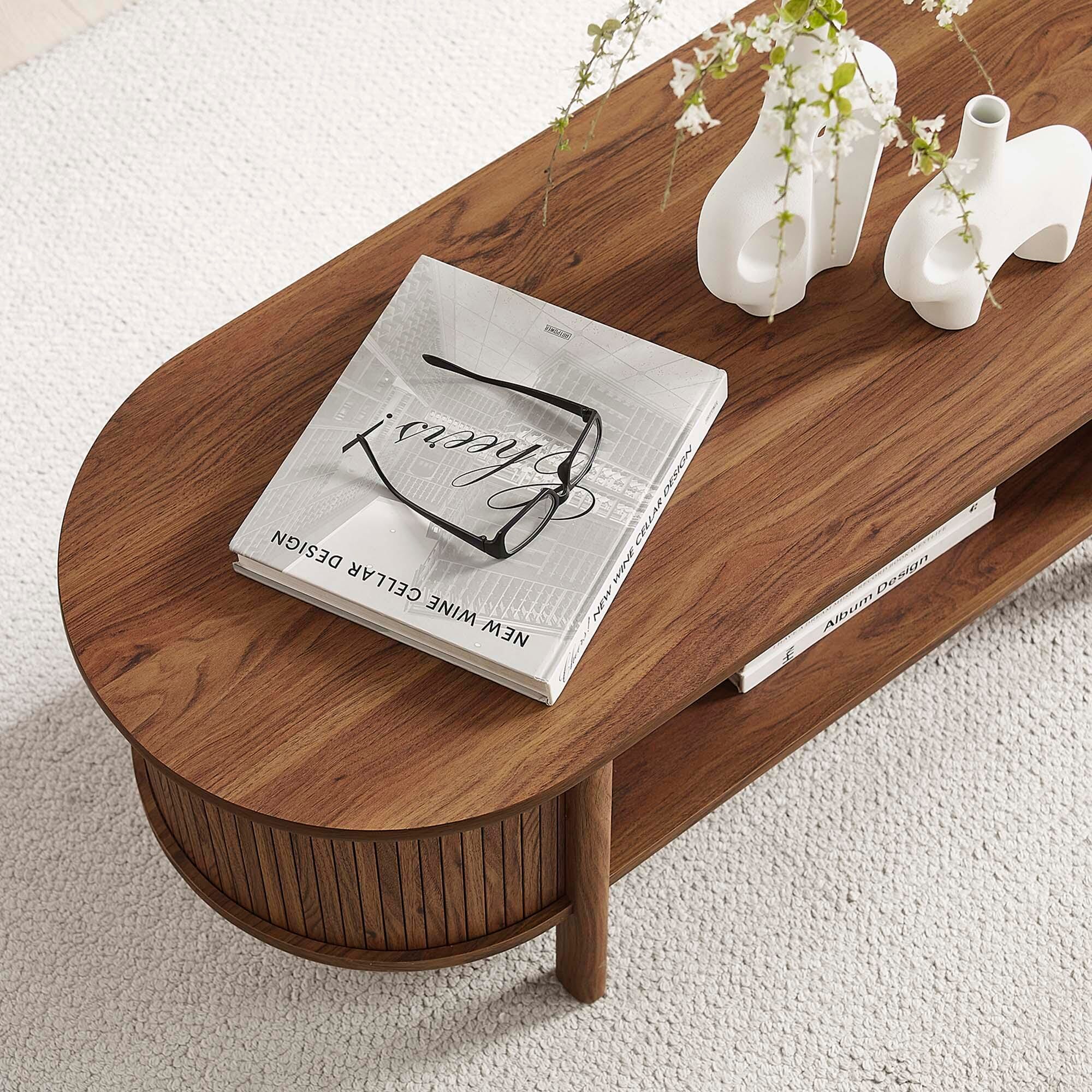 Modway Cadence Coffee Table, Walnut, large