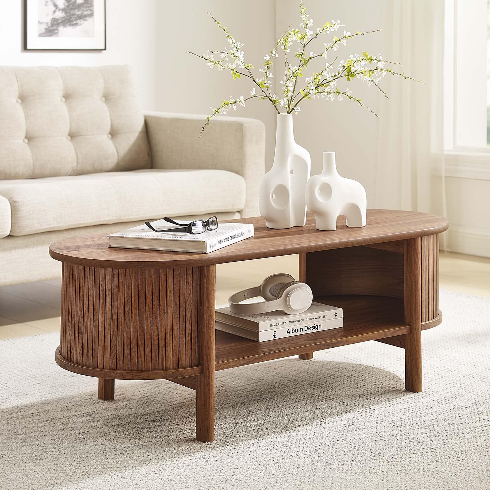 Modway Cadence Coffee Table, Walnut, large