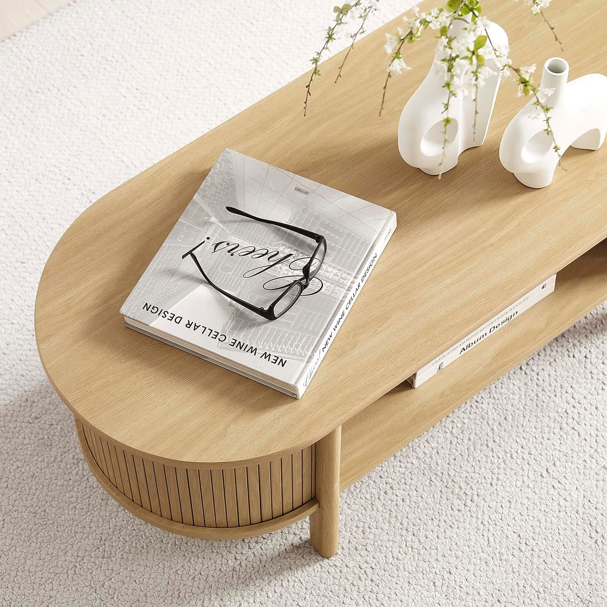 Modway Cadence Coffee Table, Oak, large