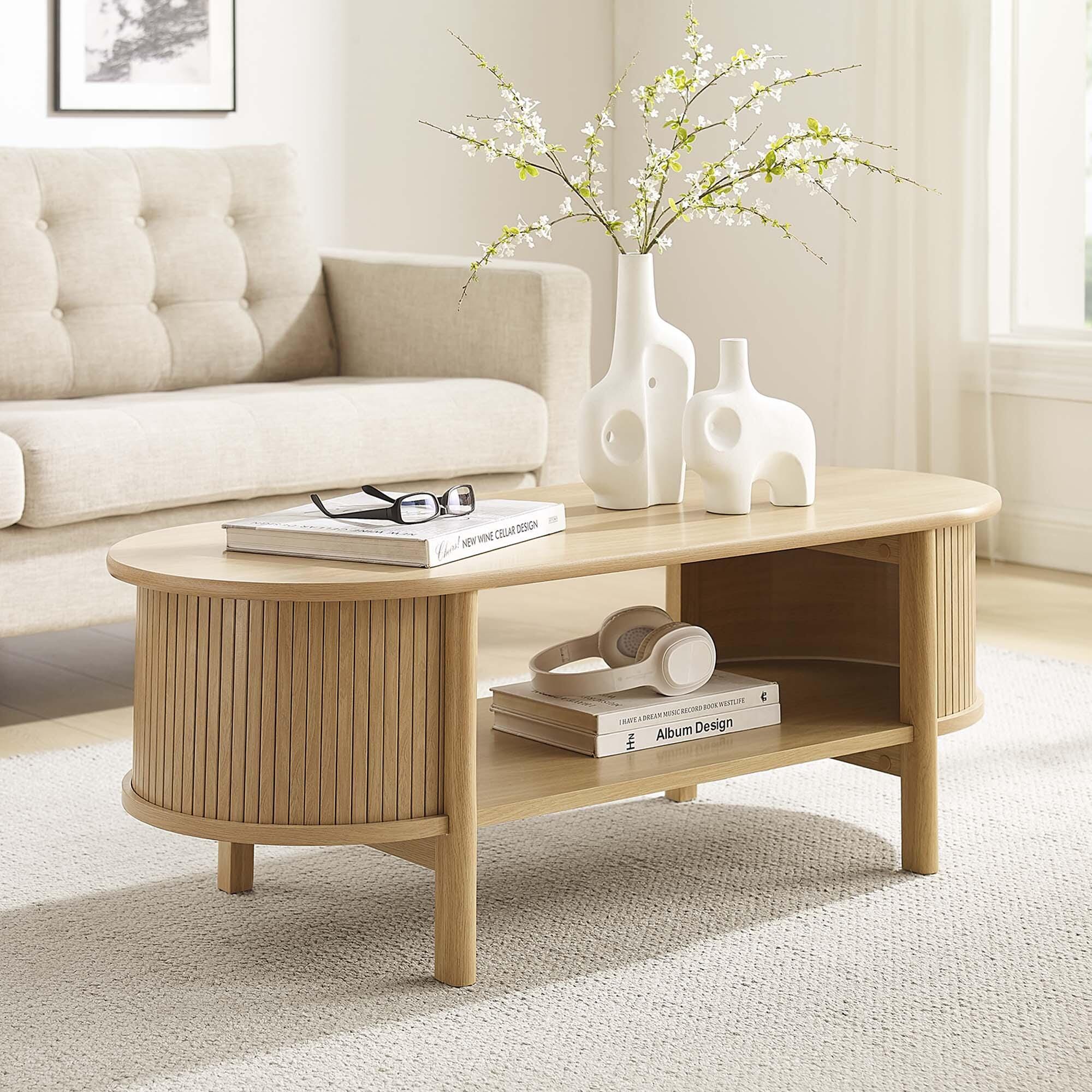 Modway Cadence Coffee Table, Oak, large