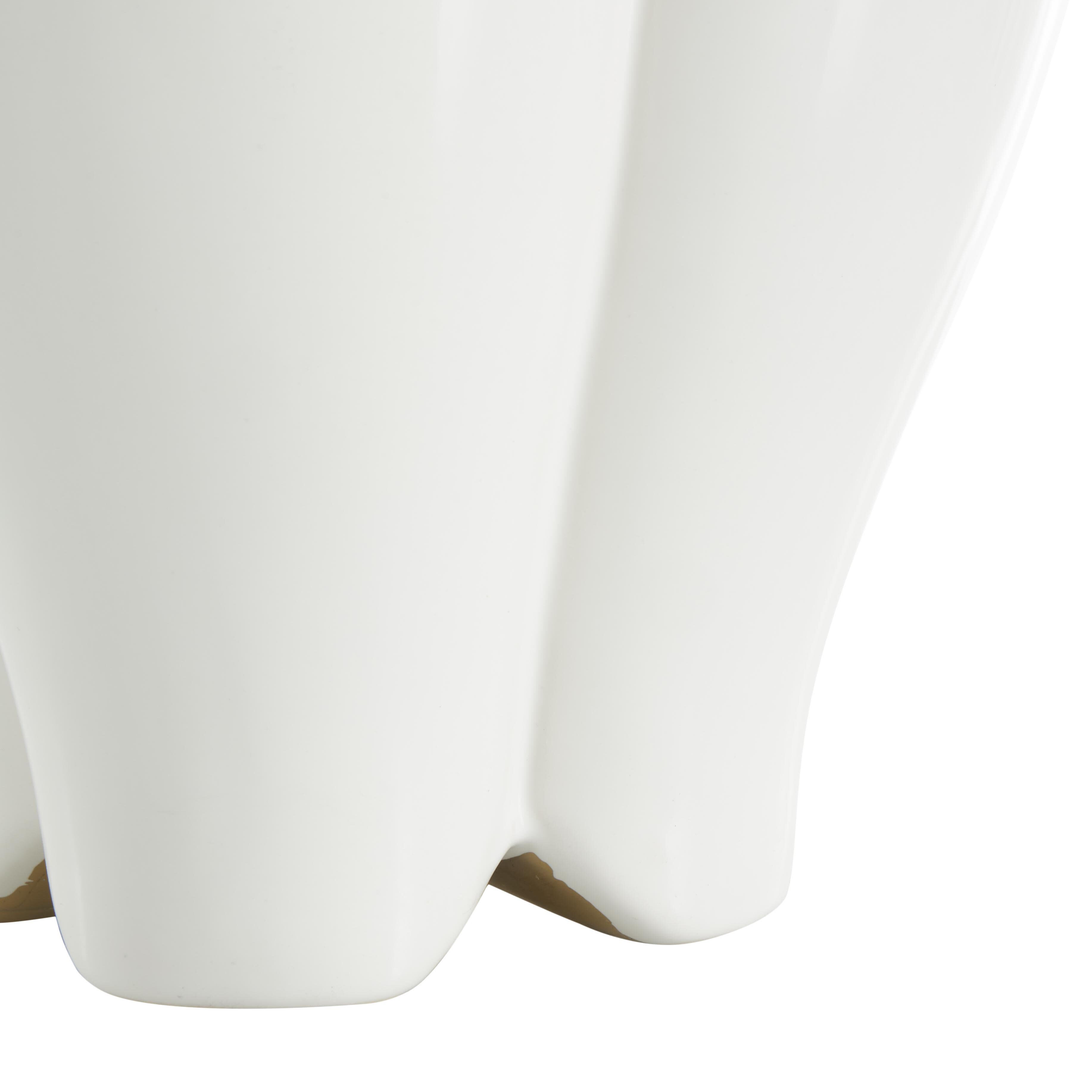 Bayberry Lane Dimensional Tall Tulip Shaped Vase, White, large