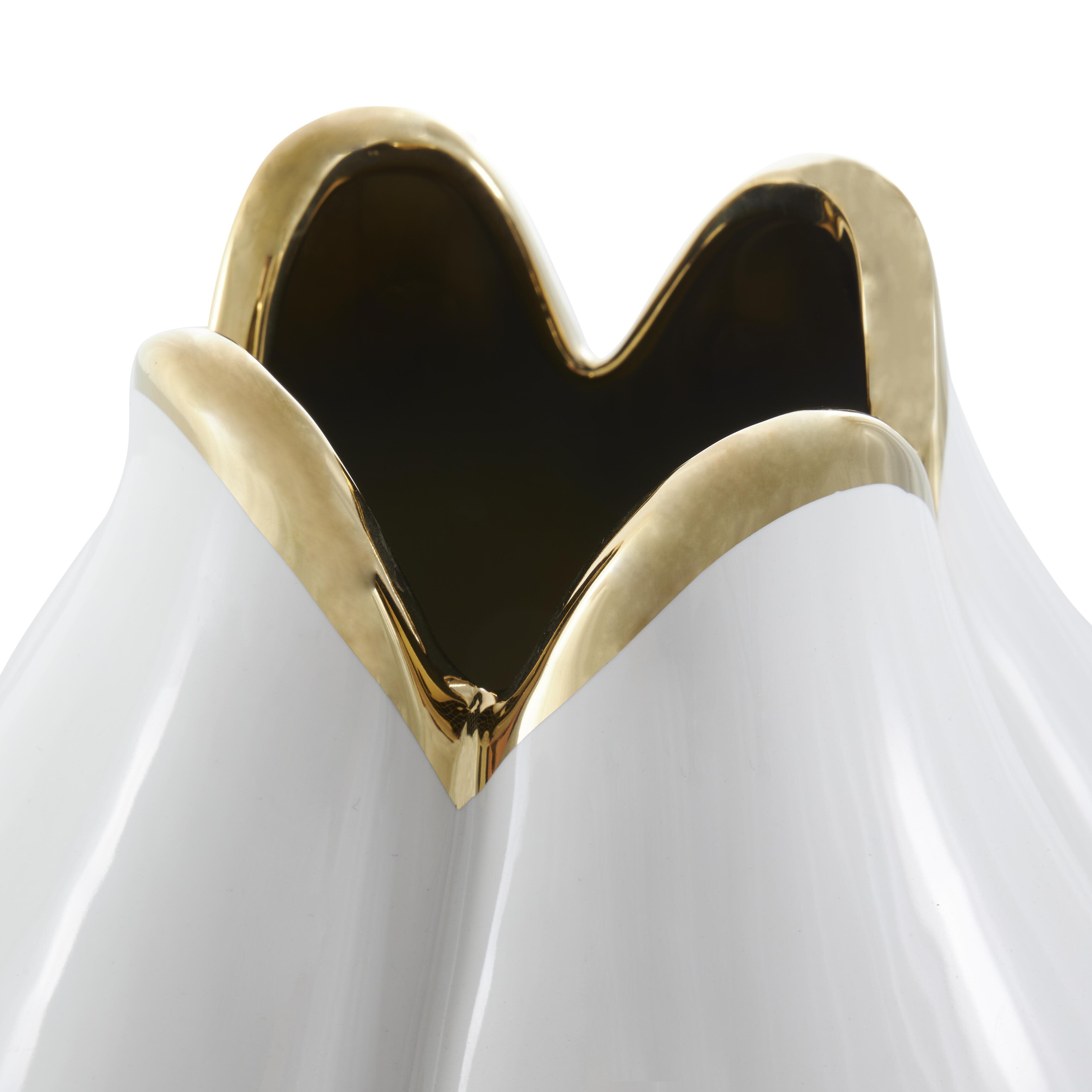 Bayberry Lane Dimensional Tulip Shaped Vase, White, large