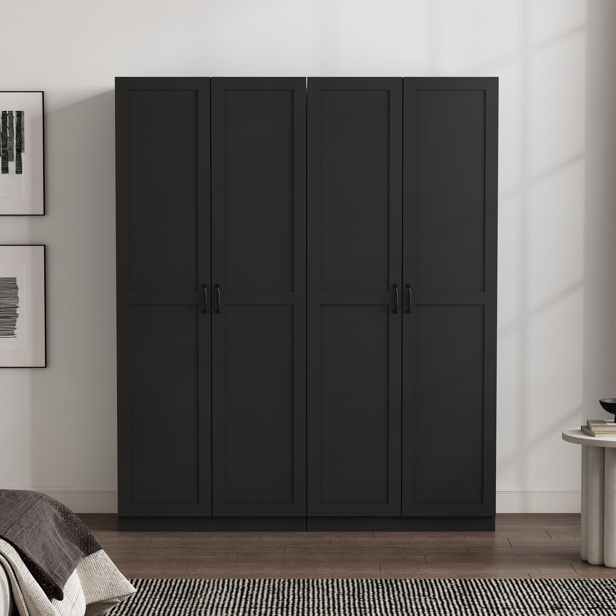 Manhattan Comfort Cornelia Storage Closet 59" Width, Black, rollover