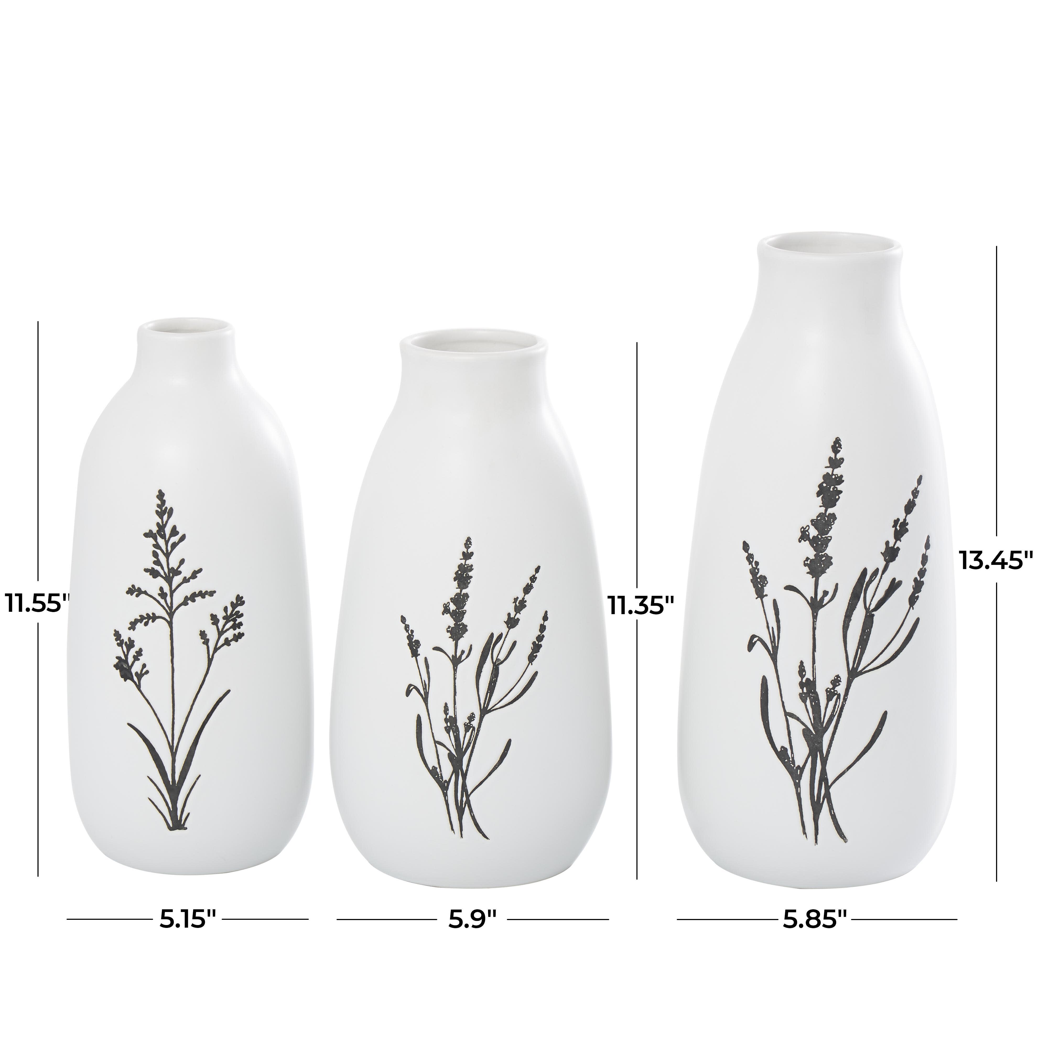 Bayberry Lane Vase with Black Lavender Prints (Set of 3), , large