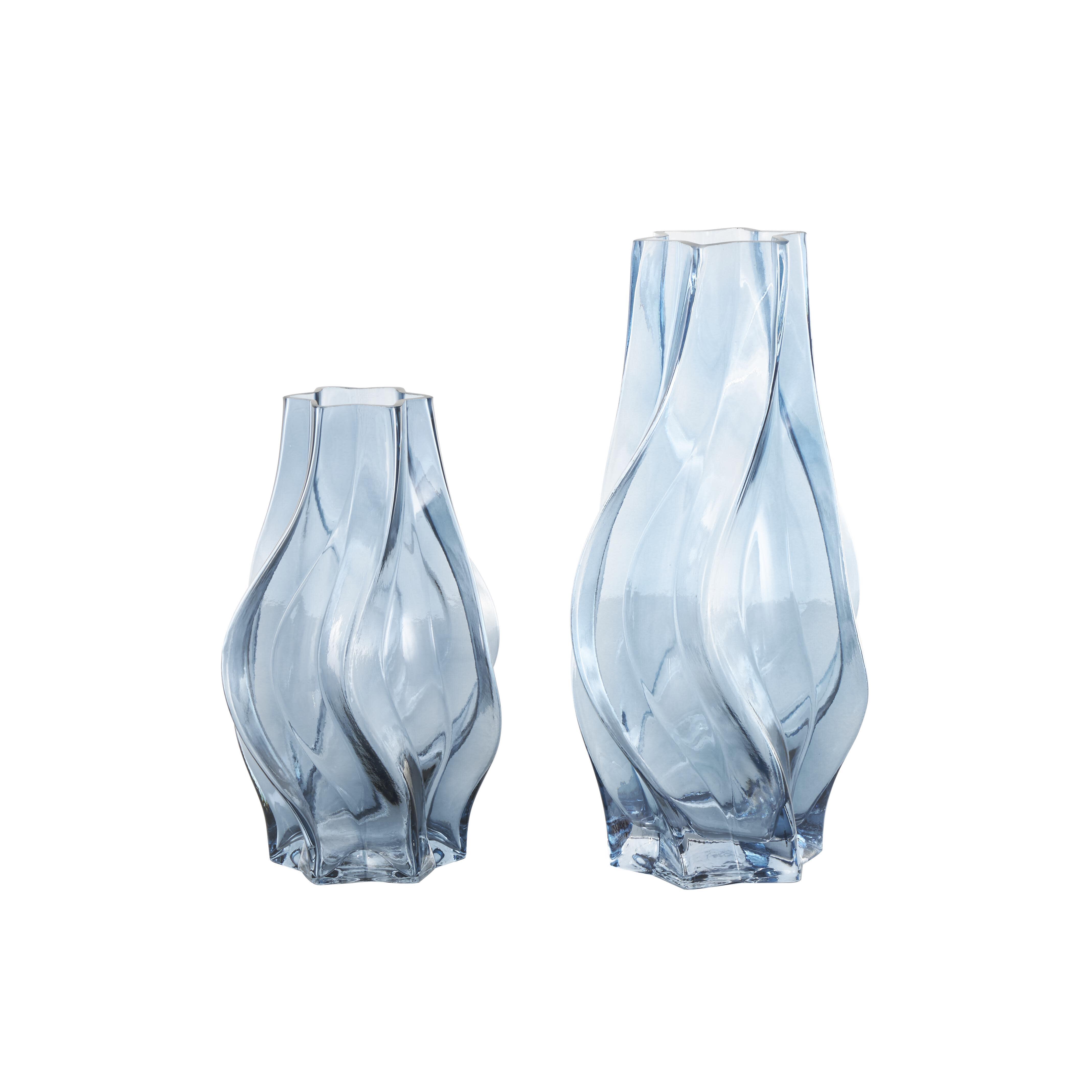 Bayberry Lane Wavy Ombre Vase (Set of 2), Blue, large